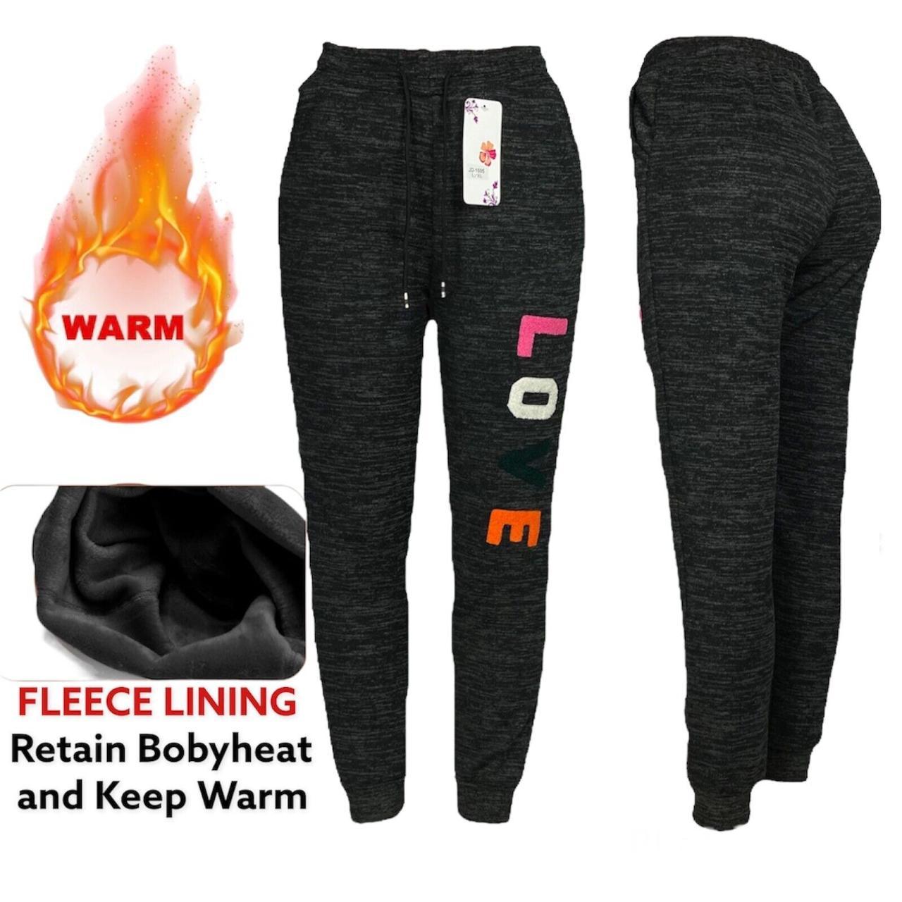 Women's Winter Fleece Lined Sweatpants Soft and - Depop