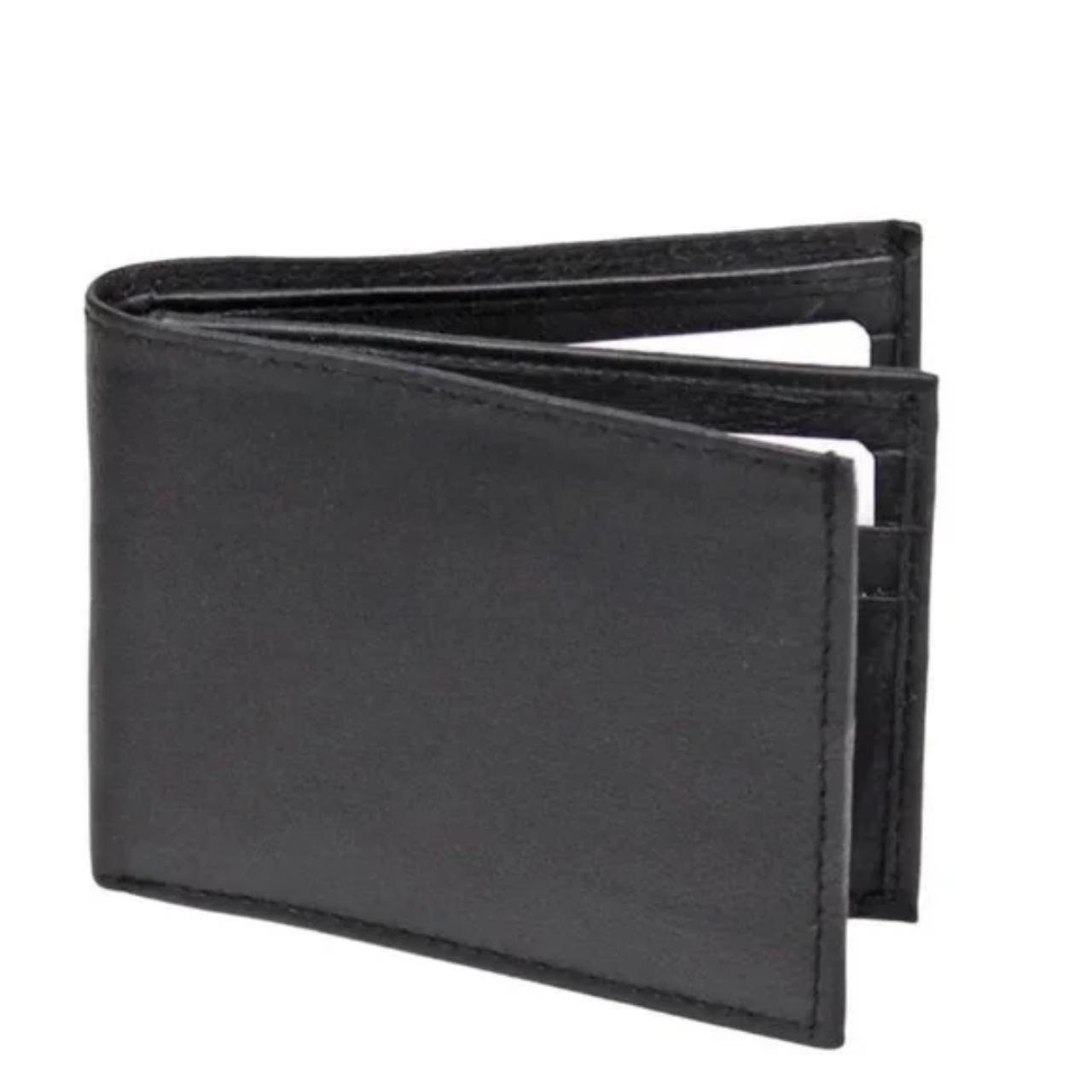 Vintage Black slim leather Wallet This genuine - Depop