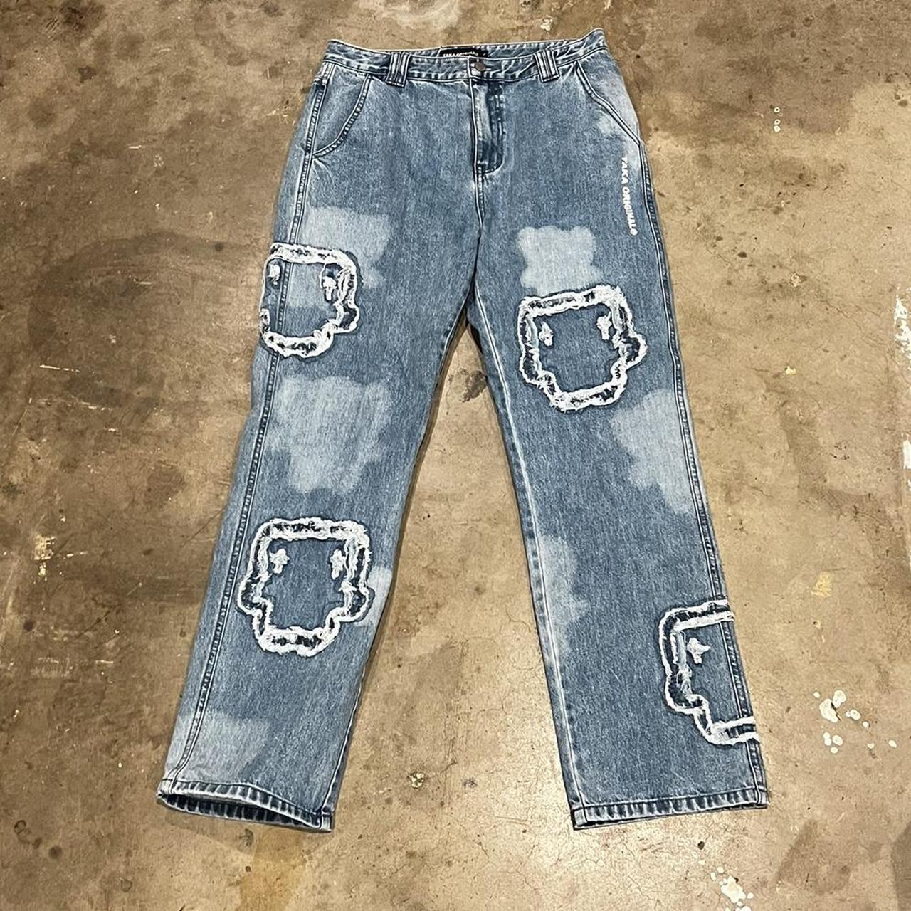 Taka Original “Teddy bear” patchwork jeans NEVER... - Depop