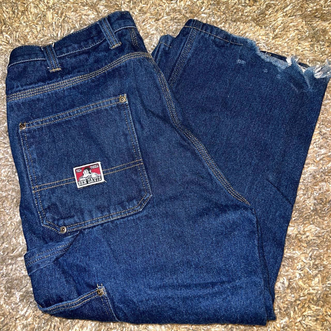 vintage ben davis carpenter jeans with dope dark... - Depop