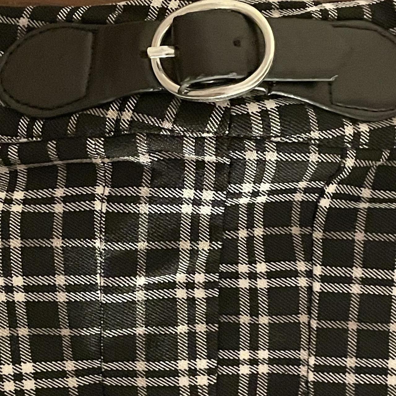 Checkered high waisted pleated mini skirt size... - Depop