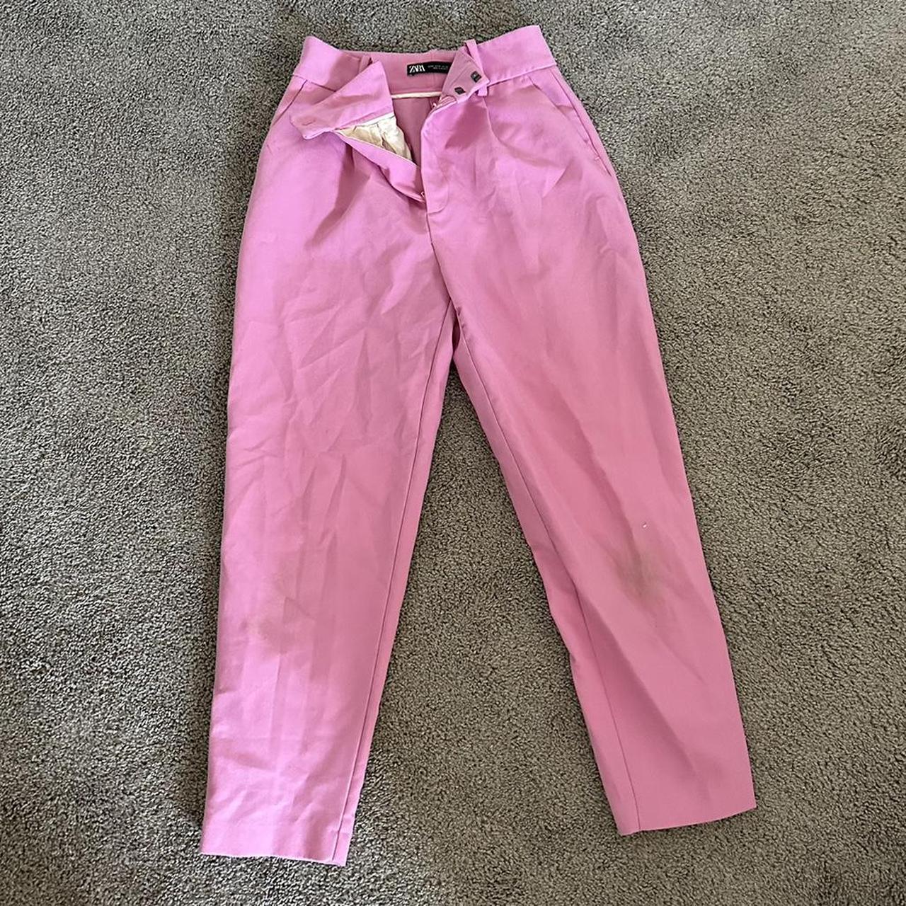 Pink size M Zara work pants. Ankle length. Used in... - Depop