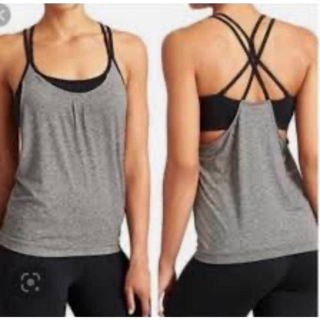 Athleta Women's Black and Grey Vest Depop