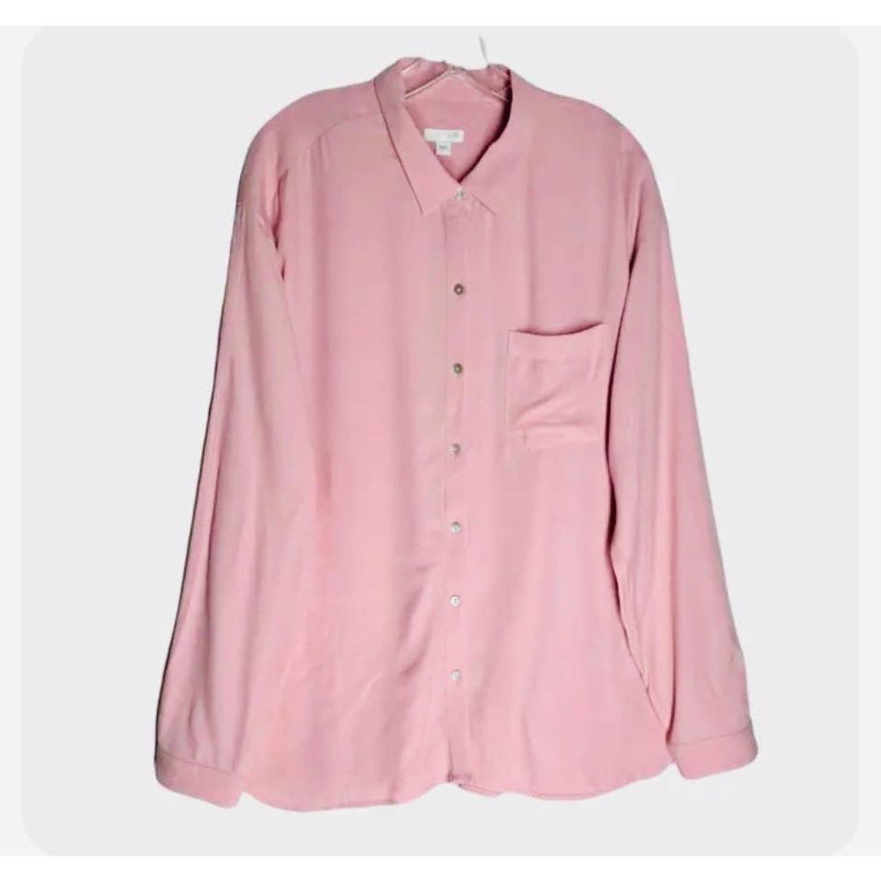 J. Jill Womens Button Front Tunic Shirt Pink Long - Depop