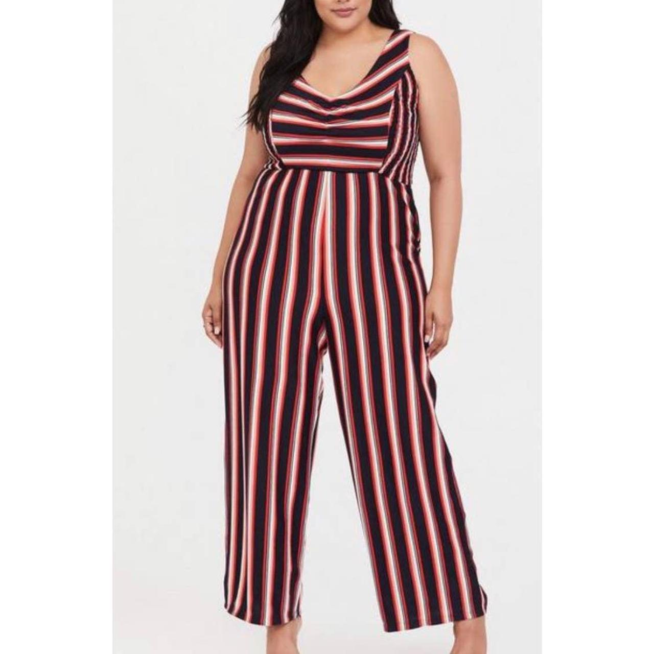 Torrid striped sales jumpsuit