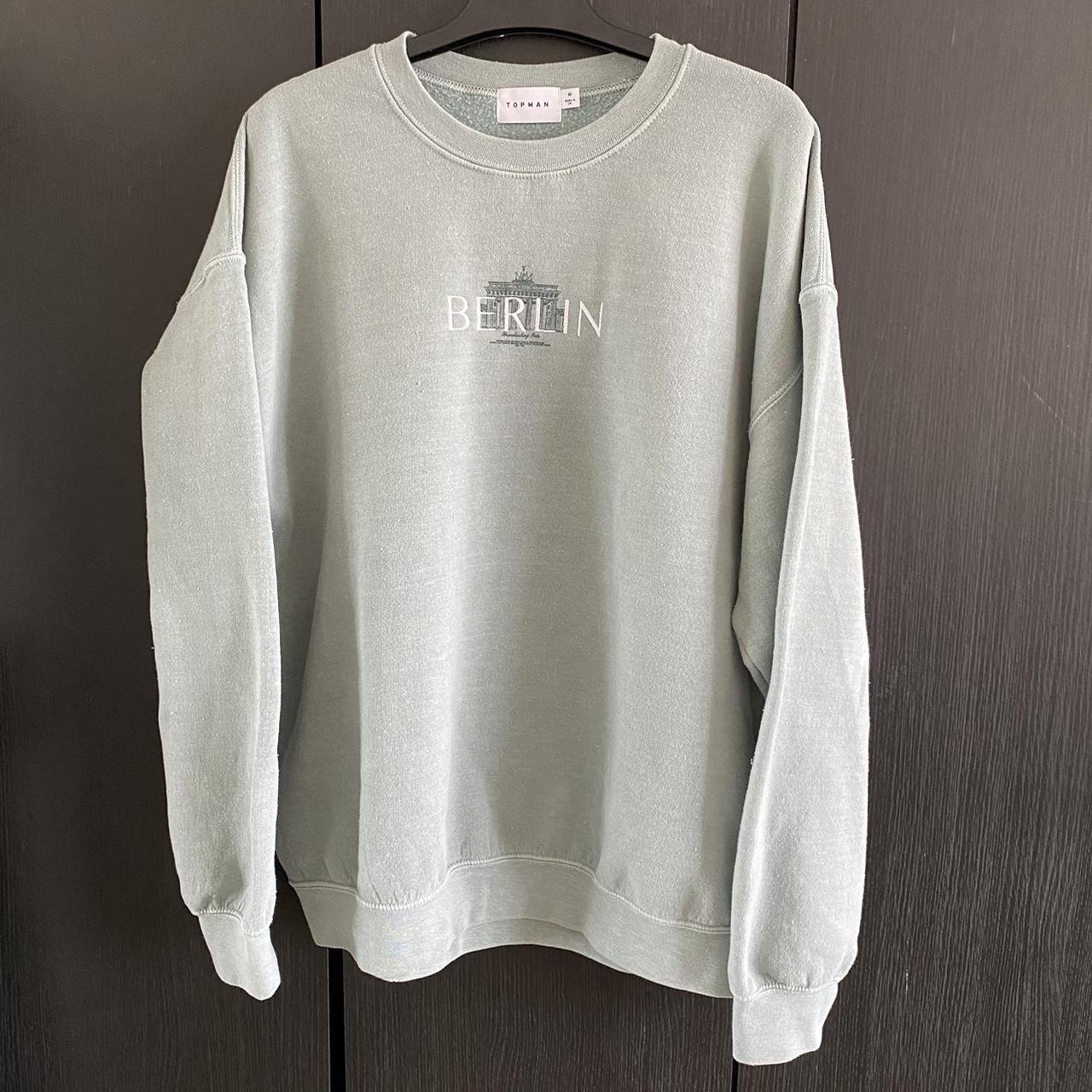 Topman jumper in sage/light blue colour Used but... - Depop