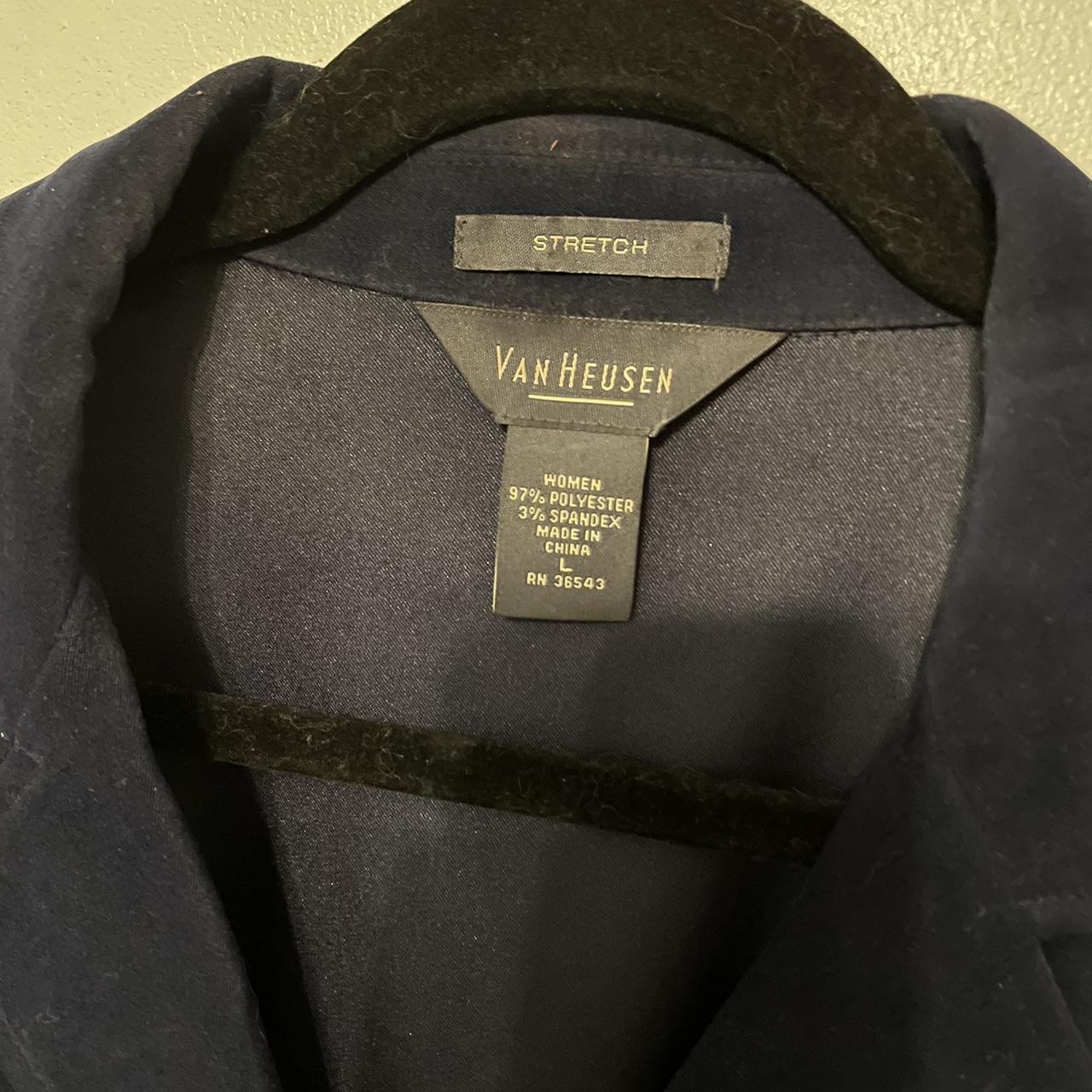 Vintage Van Heusen navy blazer with cutout details.... - Depop