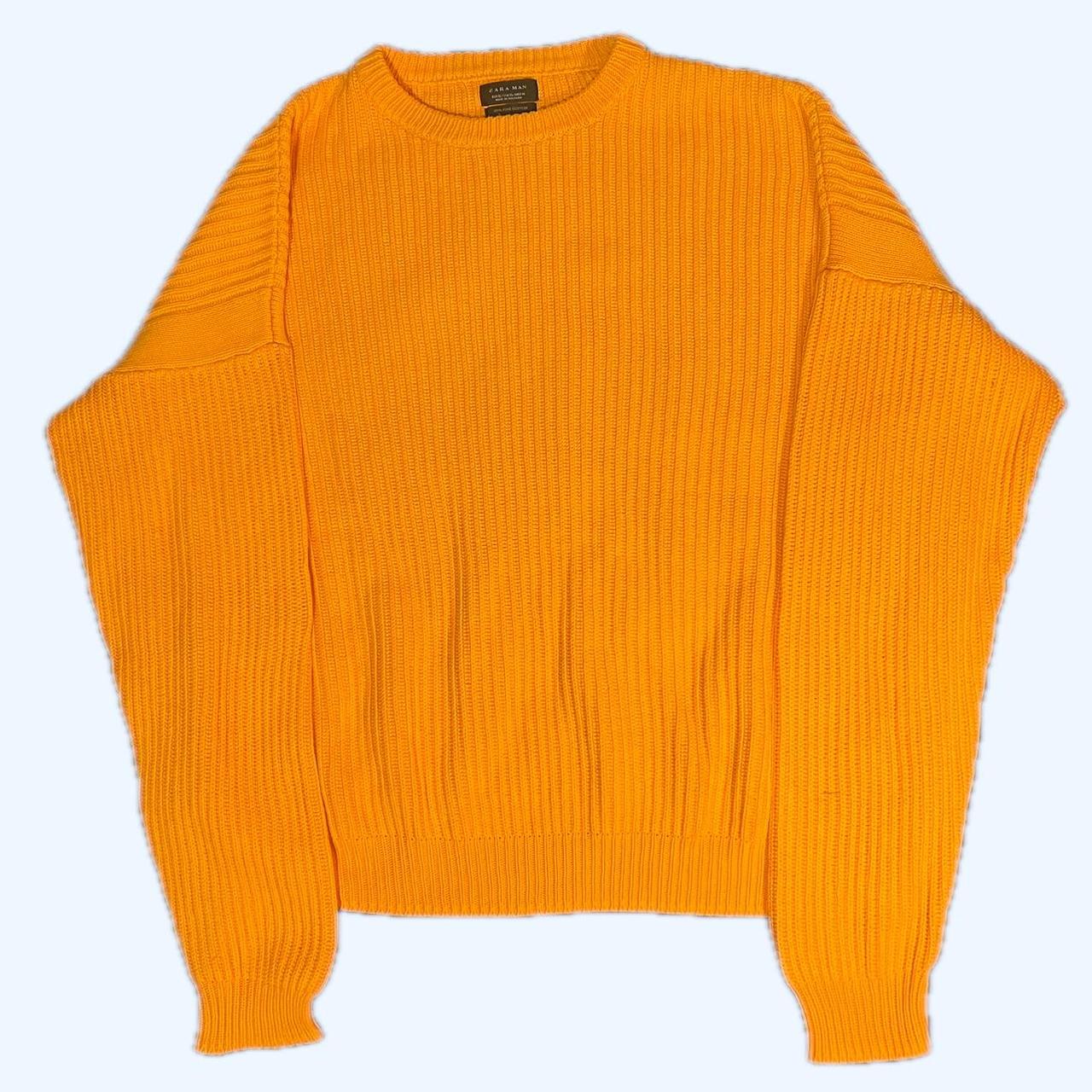 -- Orange Knit Sweater --, Zara, Orange,