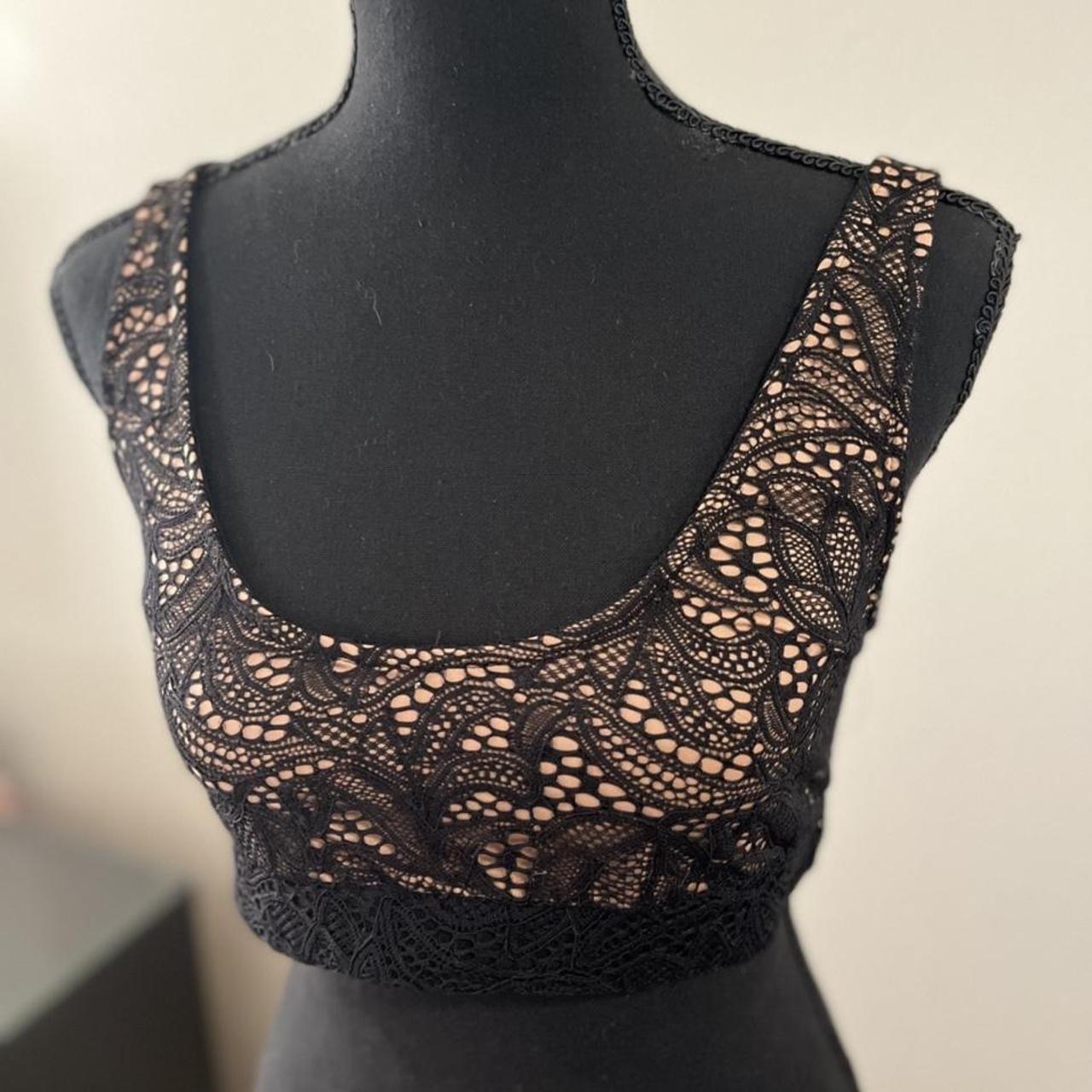 Tiger Mist black lace set, medium top small bottom... Depop