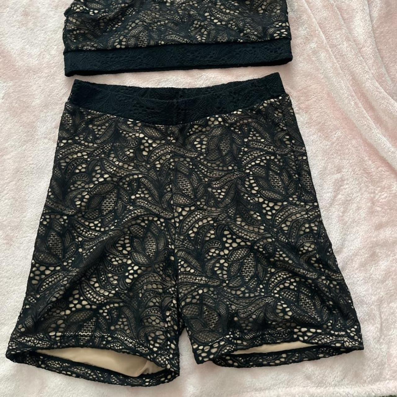 Tiger Mist black lace set, medium top small bottom... Depop