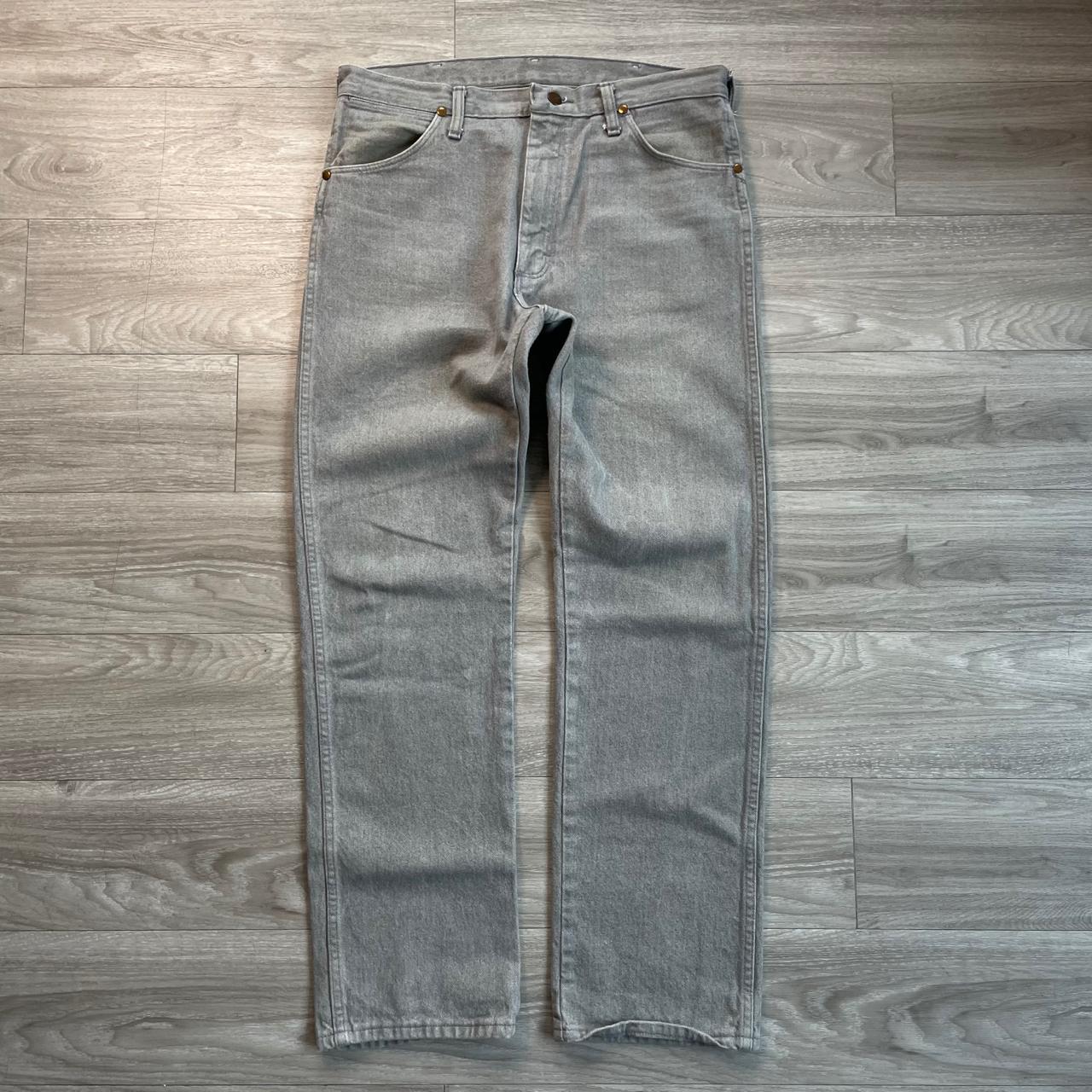 1980s Salt and Pepper Grey Wrangler Jeans Waist... - Depop