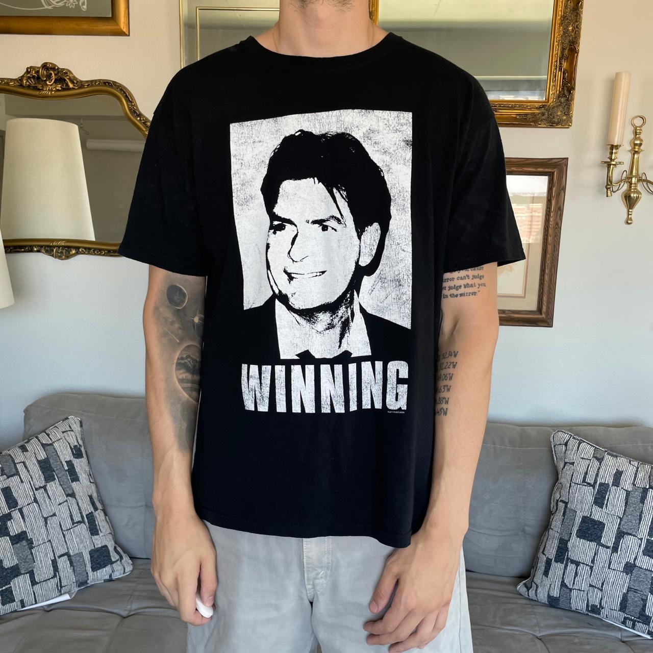 Y2K Charlie Sheen Winning Vintage T shirt Pit to