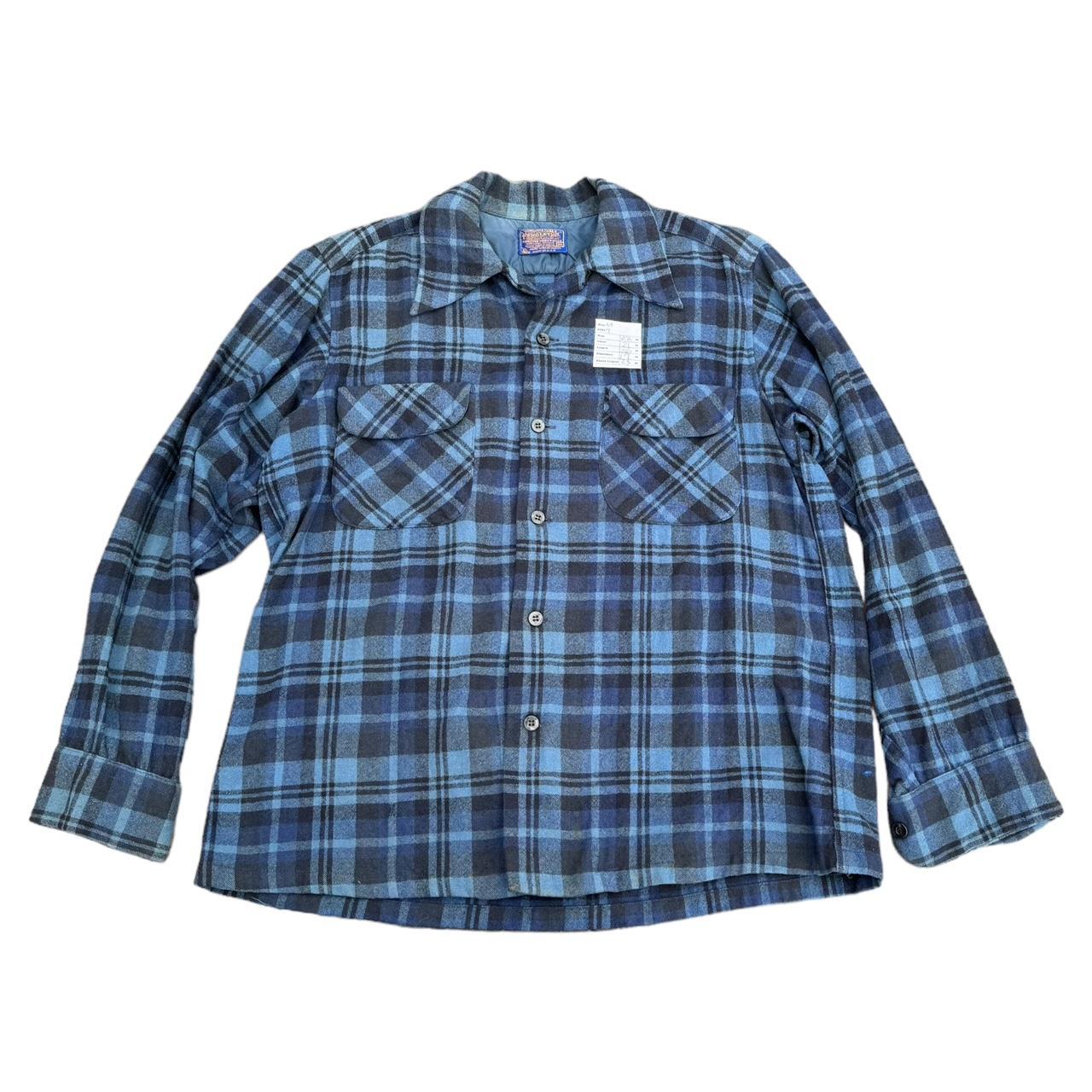 Vintage Tag Pendleton Wool Shirt Flannel Blue Size M...