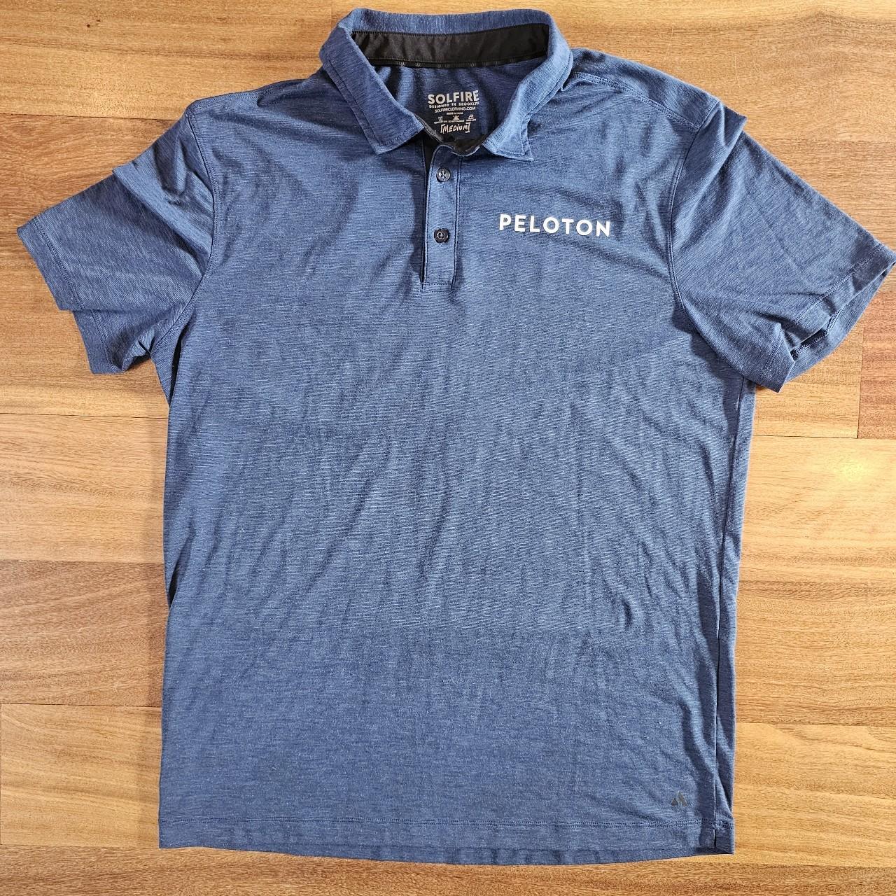 Peloton x Solfire Golf Shirt Spell Out Logo Athletic... - Depop