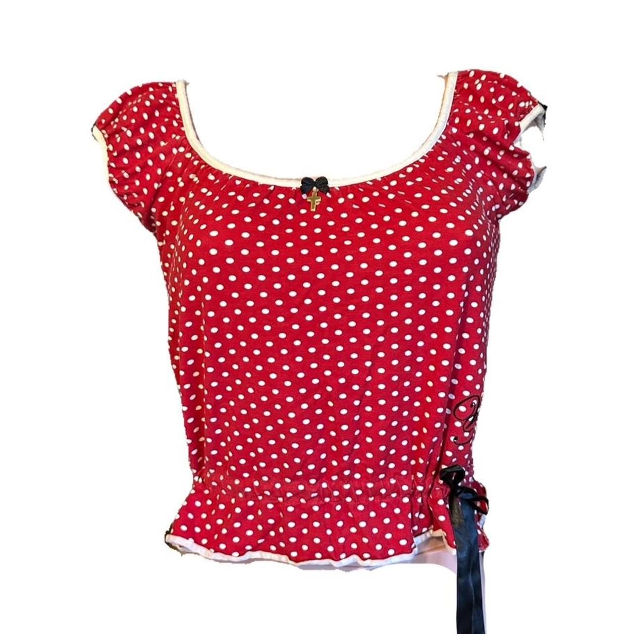 Vive Maria top 🤍🌹 Red/ white polka dot vm top... - Depop