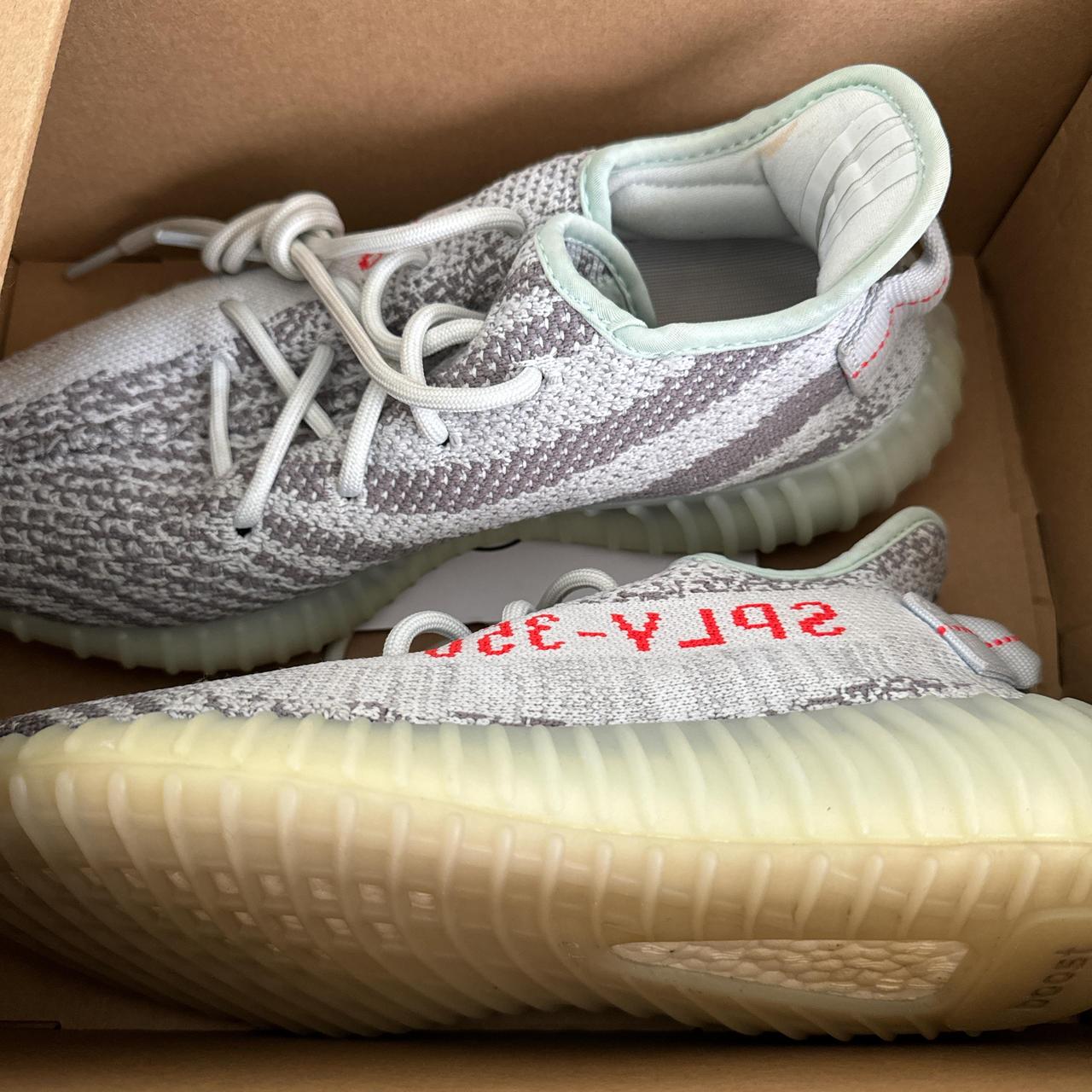 Blue Tint Yeezy Boost Womens Blue Tint Yeezys Worn A Few Open To Depop