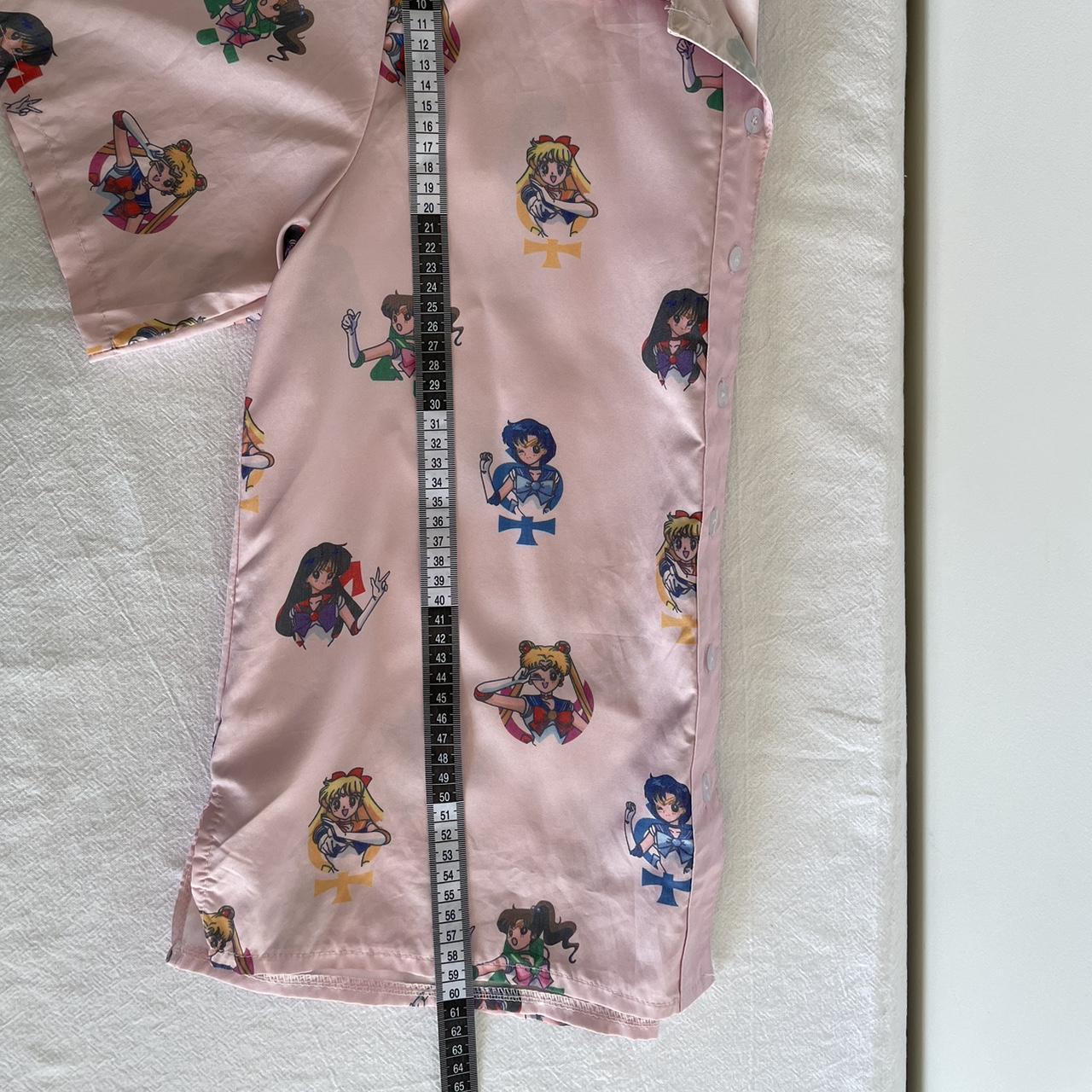 Pink Sailor Moon Print Button Up Shirt Size M Approx... - Depop