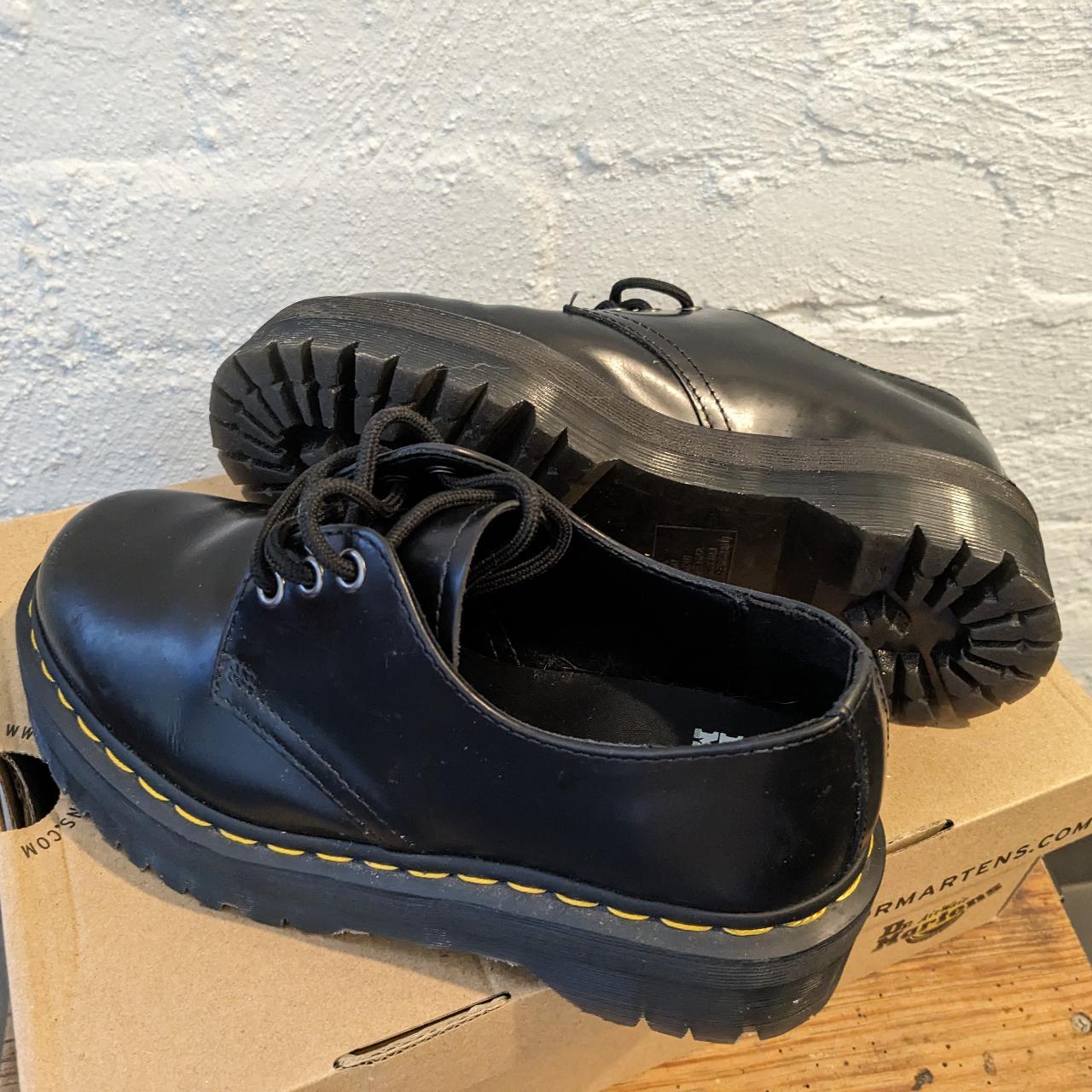 Dr Martens 1460 Smooth Quad Black Platform Shoes UK... - Depop