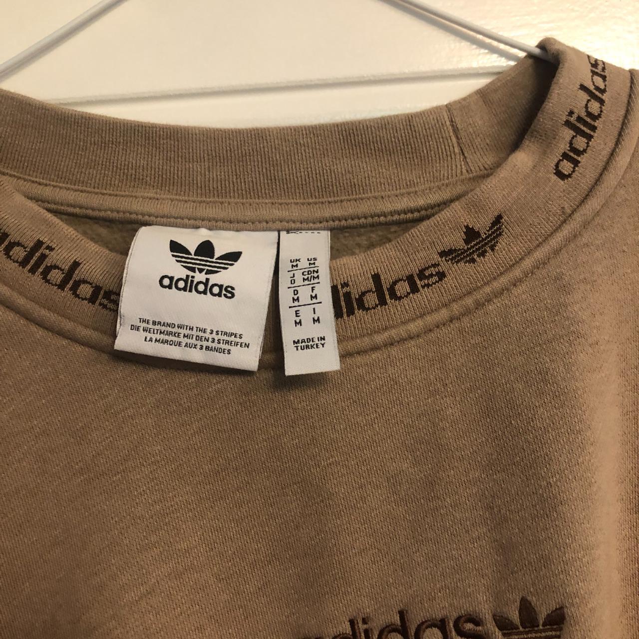 Adidas Vintage Brown Crew Neck Oversized Sweatshirt... - Depop