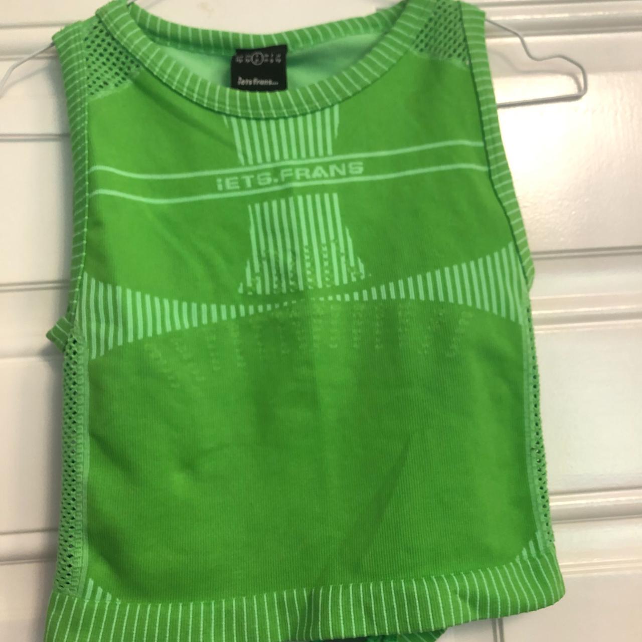 Jets Frans Lime Green Vest Top with Cut Out Back Depop