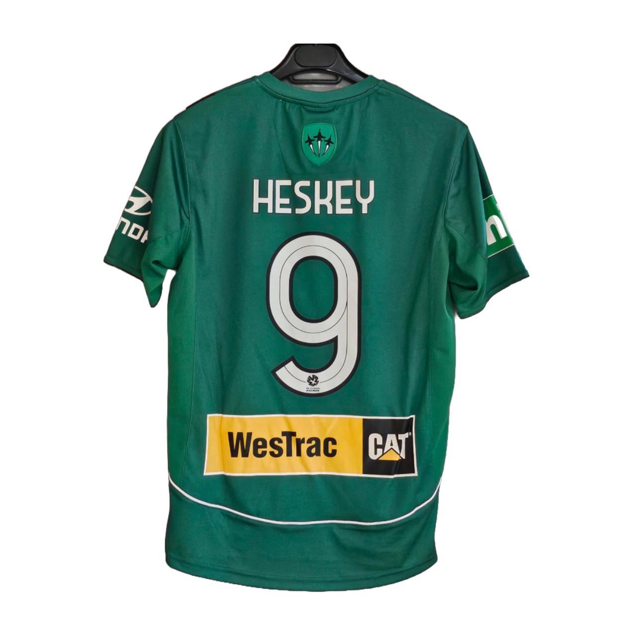 Newcastle Jets A-League #9 HESKEY 2013-14 Away... - Depop 