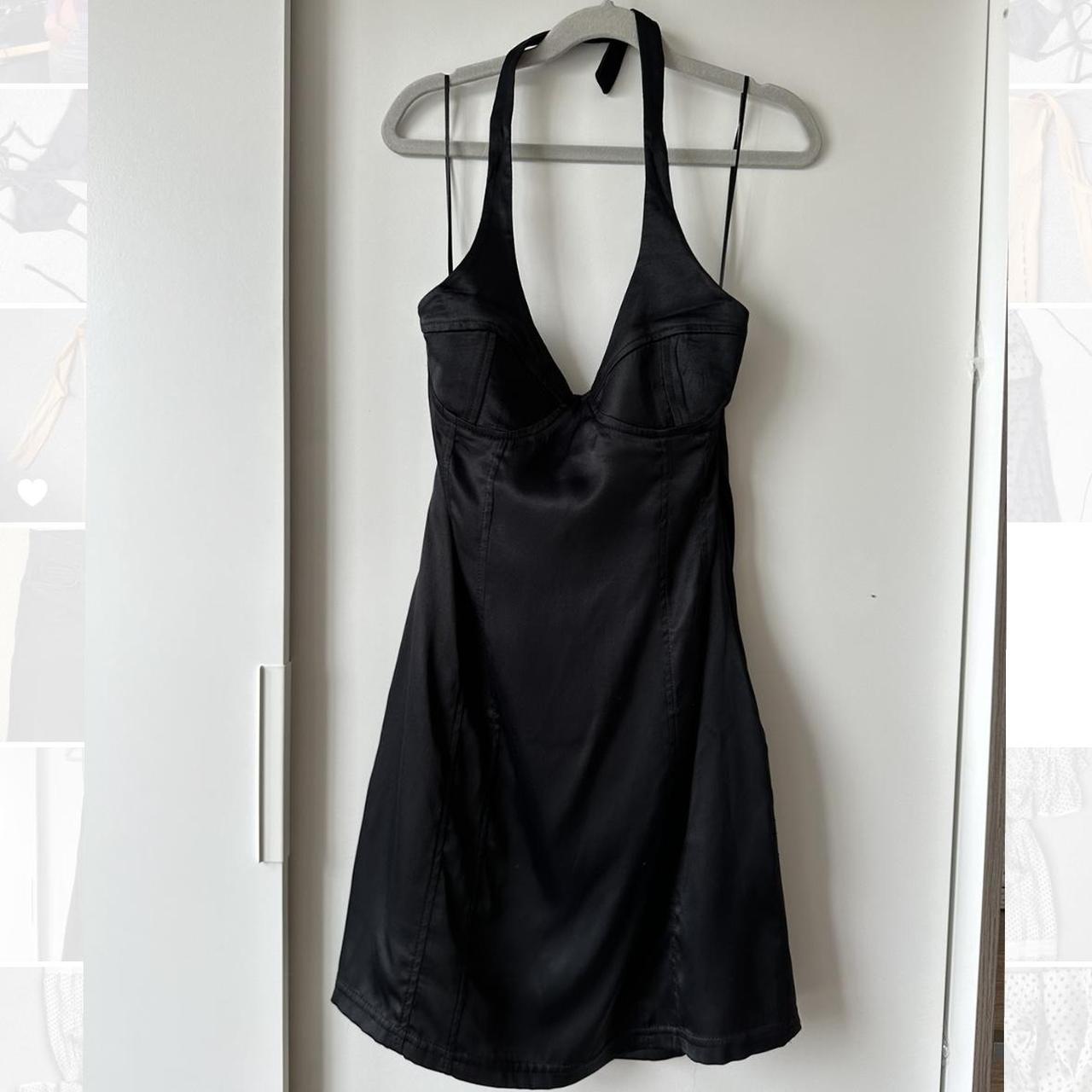 Zara mini black silk dress. Never worn with tag - Depop