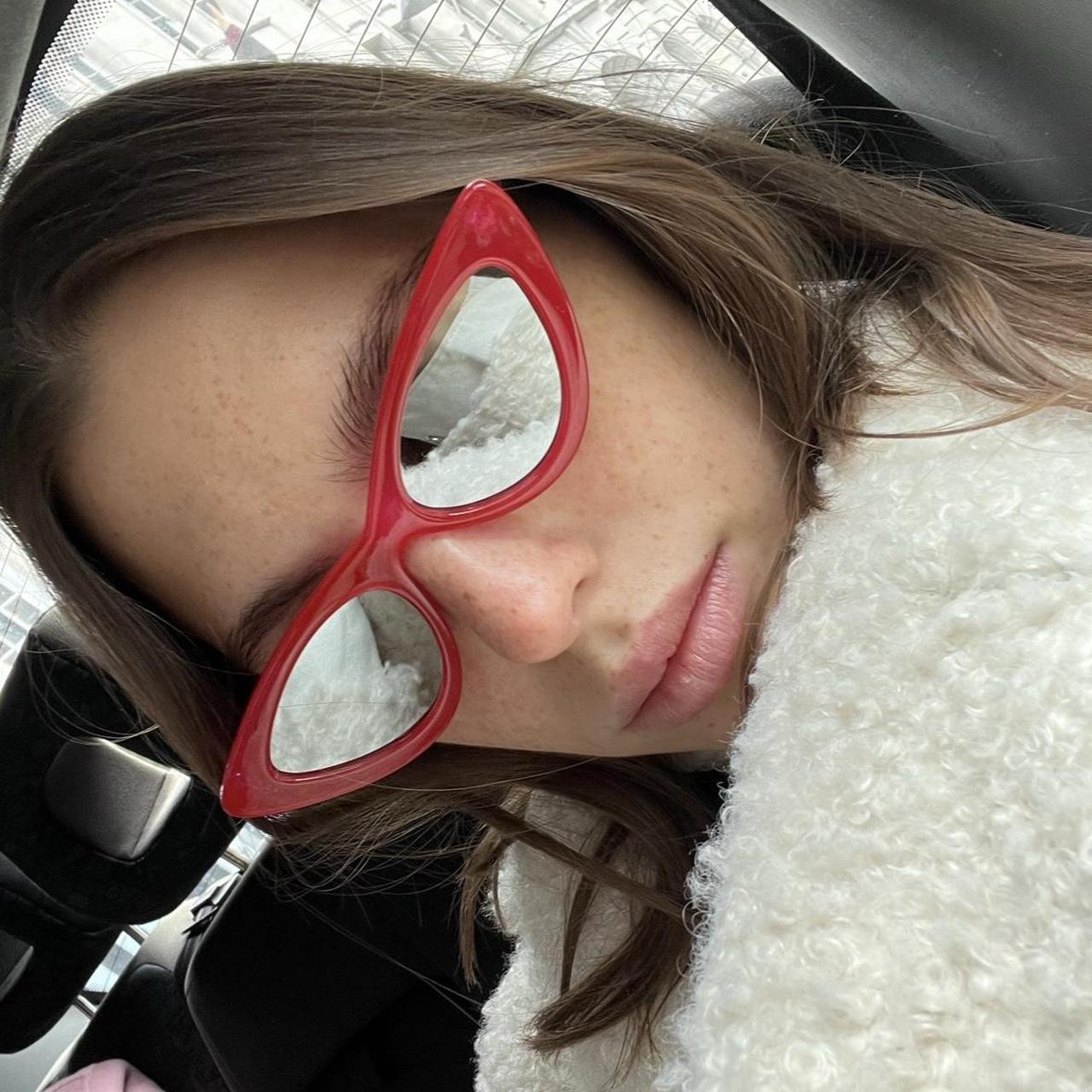 Adam Selman x Le Specs red frame, mirror lens | Depop