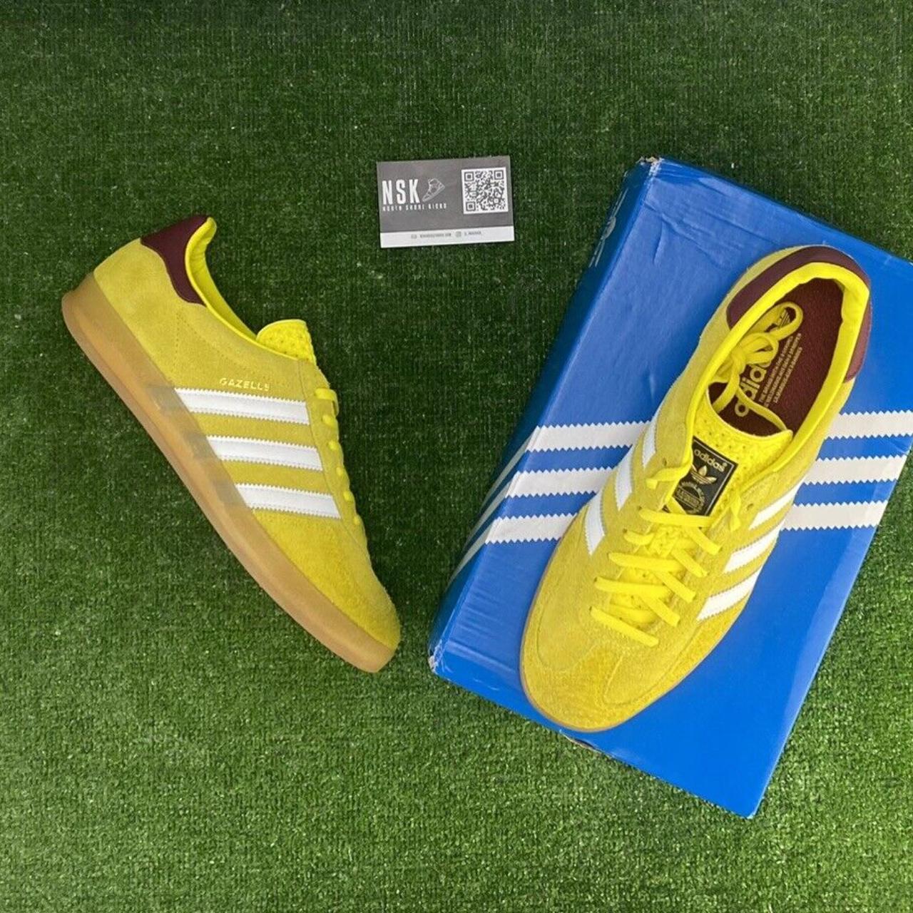 Adidas Gazelle Indoor Bright Yellow - Size 9 UK /... - Depop