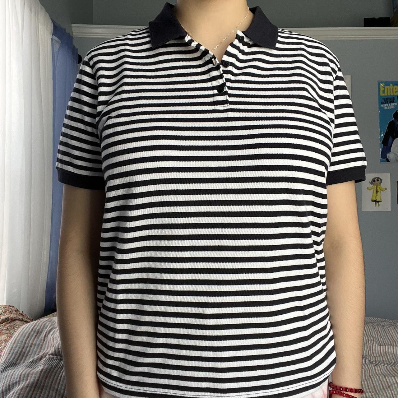 Karen Scott Sport Striped Polo Shirt size is a