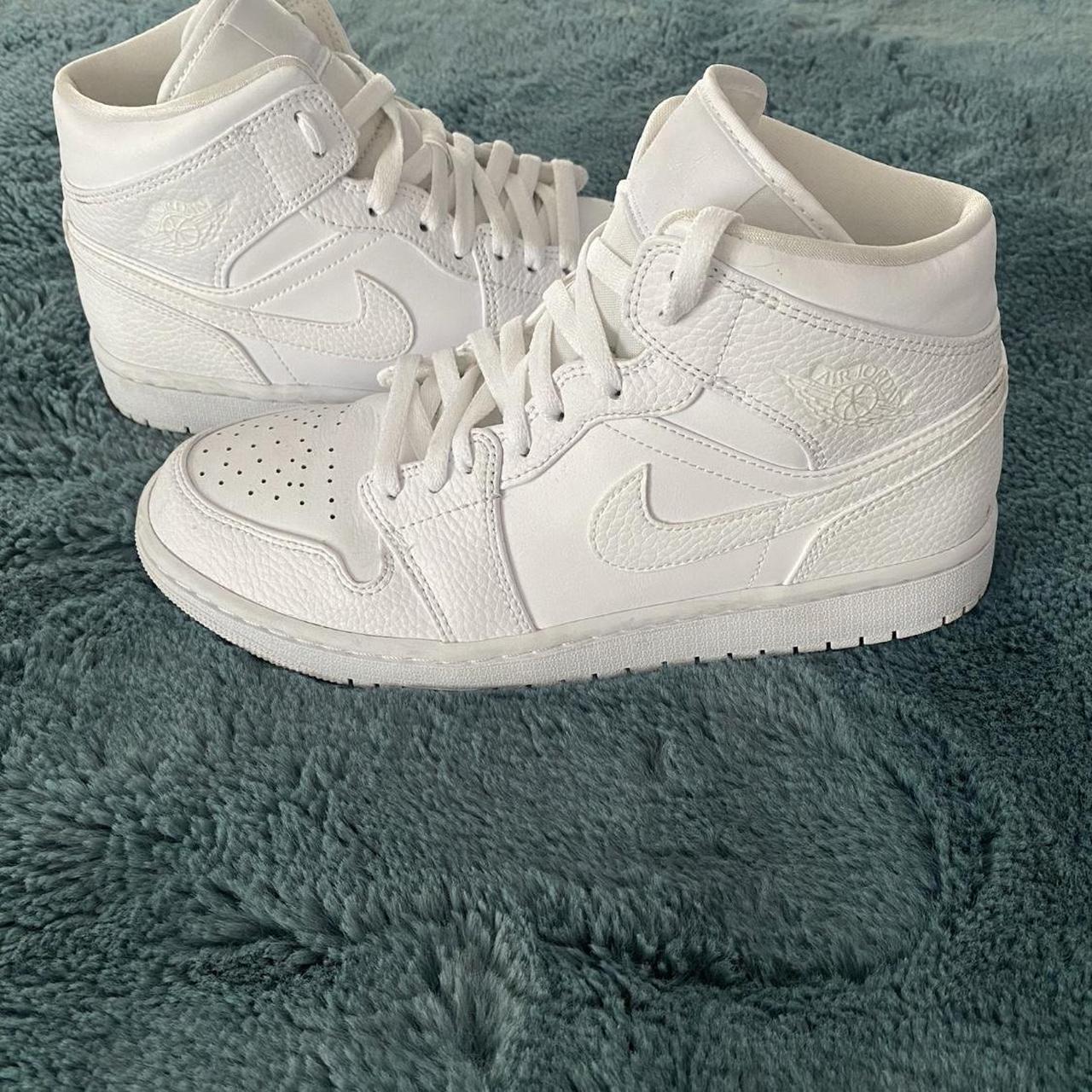 Triple White Jordan 1 Mids In Excellent Condition Depop 8150