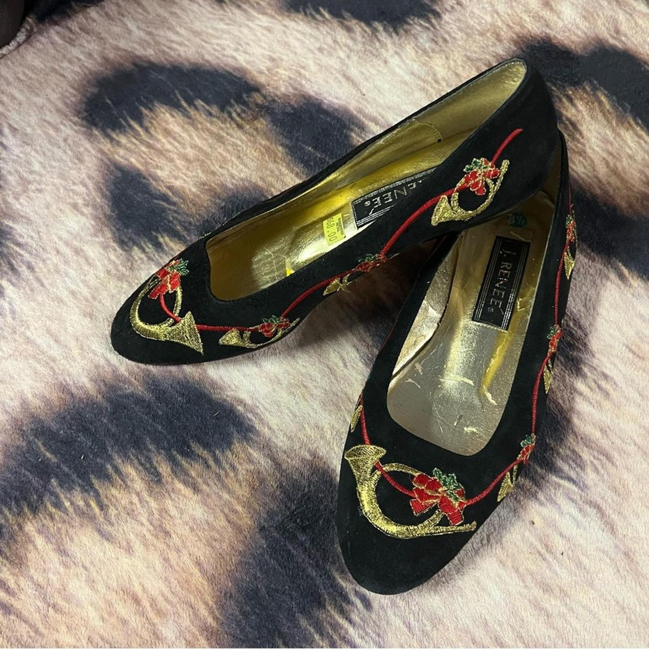 J.Renee Vintage Black Velvet Christmas Embroidered. Depop