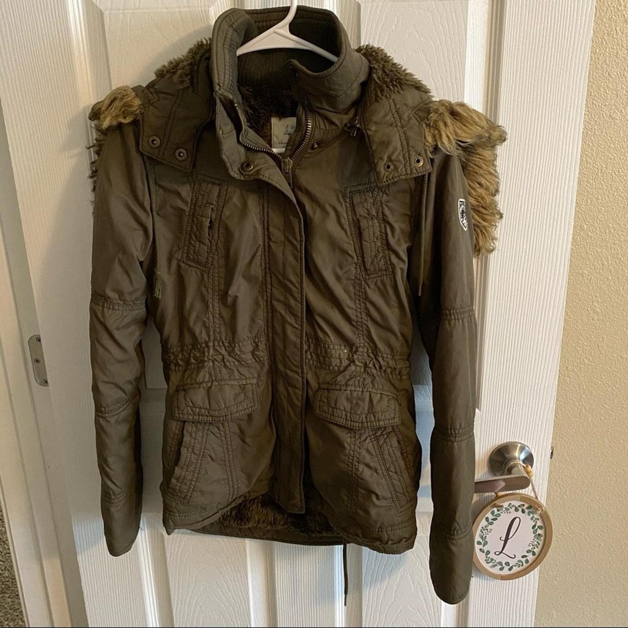 American Eagle Military Green Parka Coat w Hood in. Depop