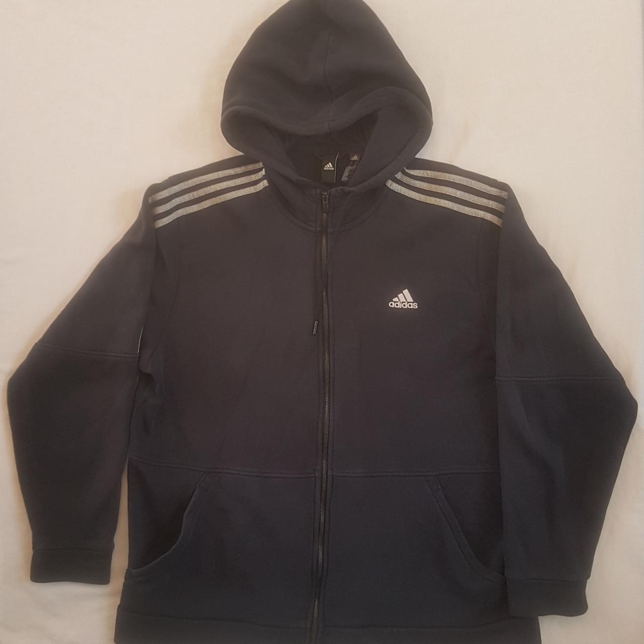 Adidas 3 Stripe Trim Sleeves Mens Size XL Full Zip... - Depop