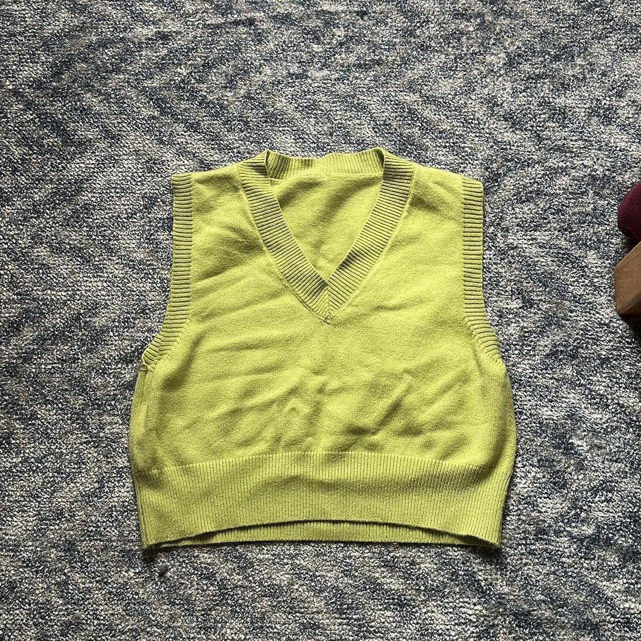adorable green sweater vest. perfect for spring and... Depop