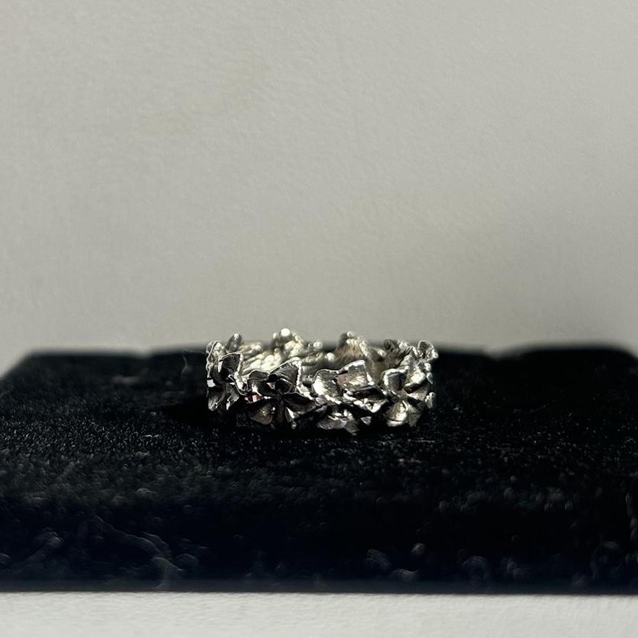 Women's Ring - Silver – Solid 925 flower ring Sta… - image 1