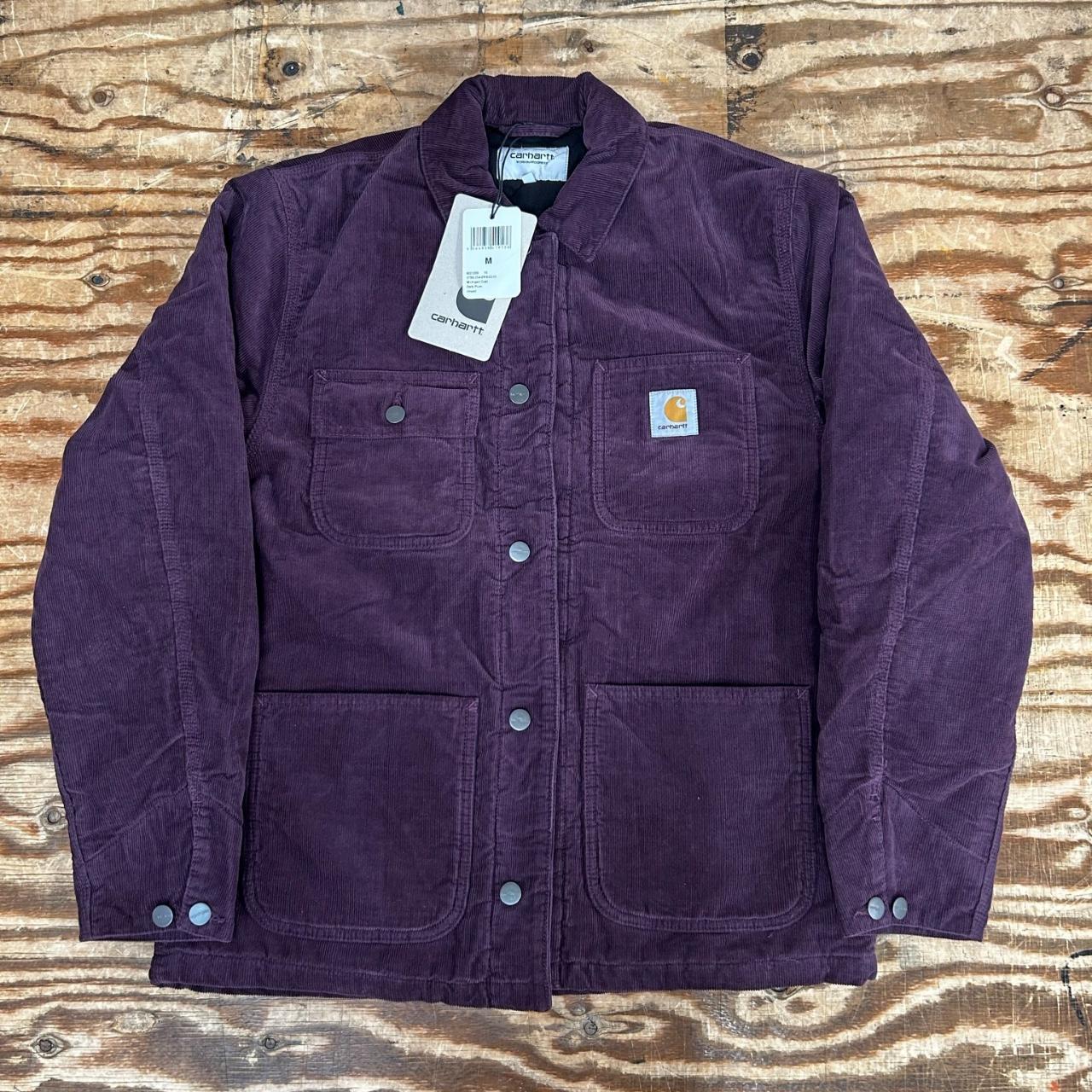 Carhartt WIP Men's Purple and Burgundy Jacket | Depop