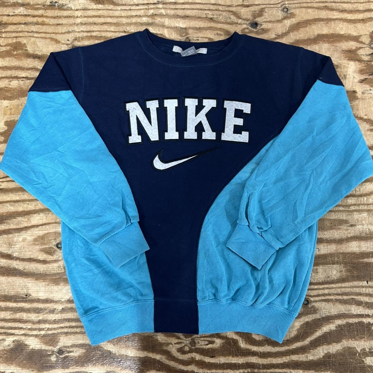 Vintage nike embroidered 2025 spellout logo sweatshir