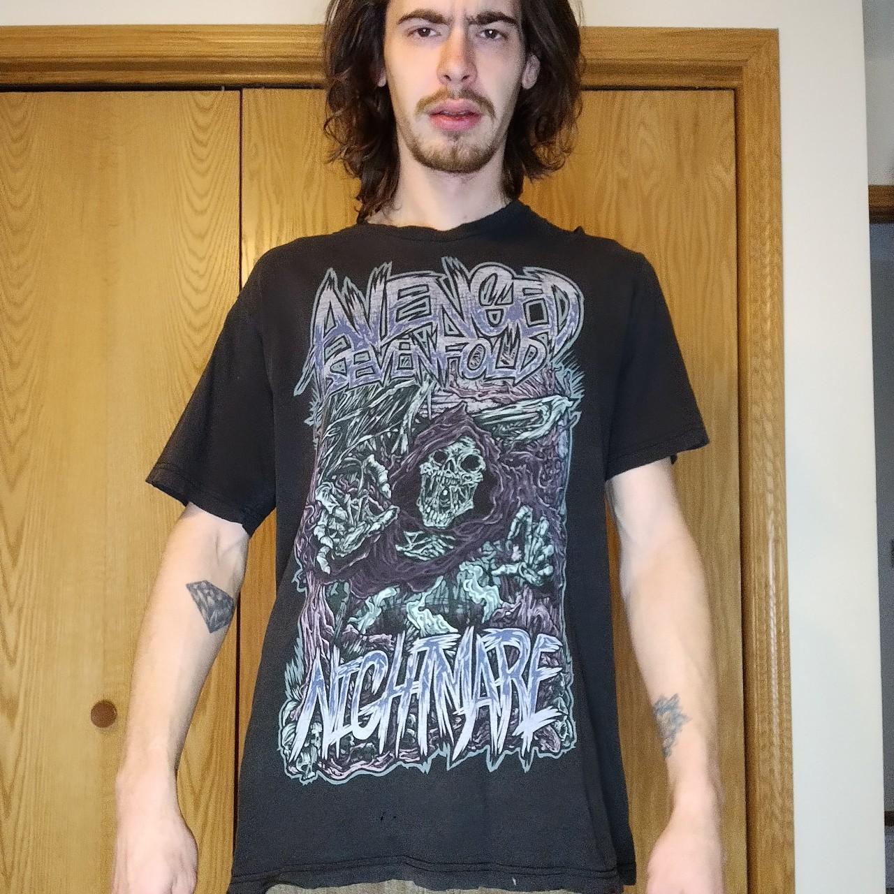 Distressed A7X Nightmare Death Metal Style T Shirt... - Depop