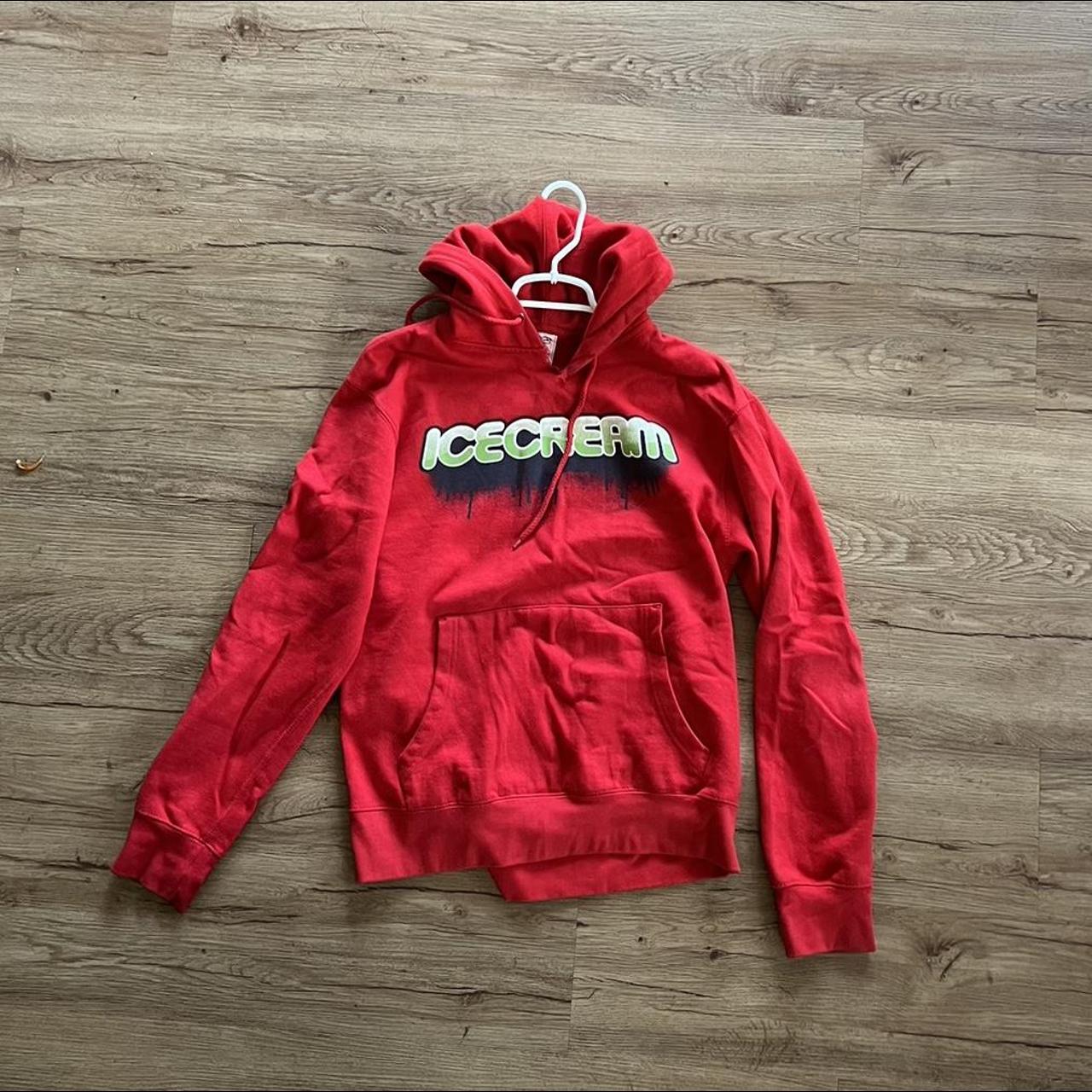 Red BBC Icecream Hoodie Tear shown Boxy Fit... Depop