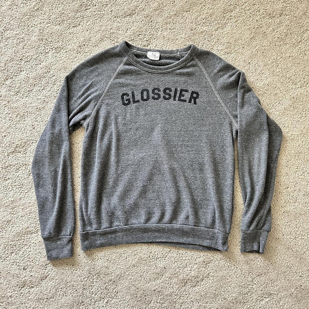 SEND OFFERS gray glossier sweatshirt super cute