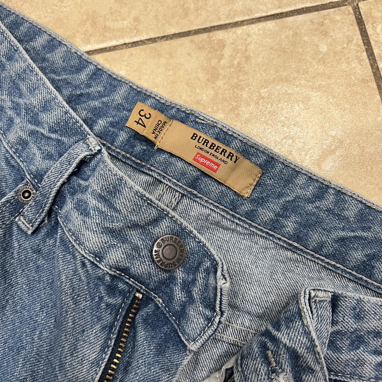 Burberry x Supreme Jeans - Brand New - Size - Depop