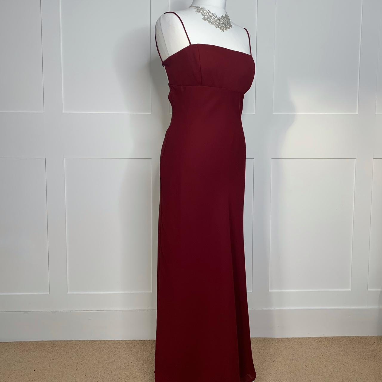 Vintage prom dress. Y2K burgundy backless Bridgerton... - Depop