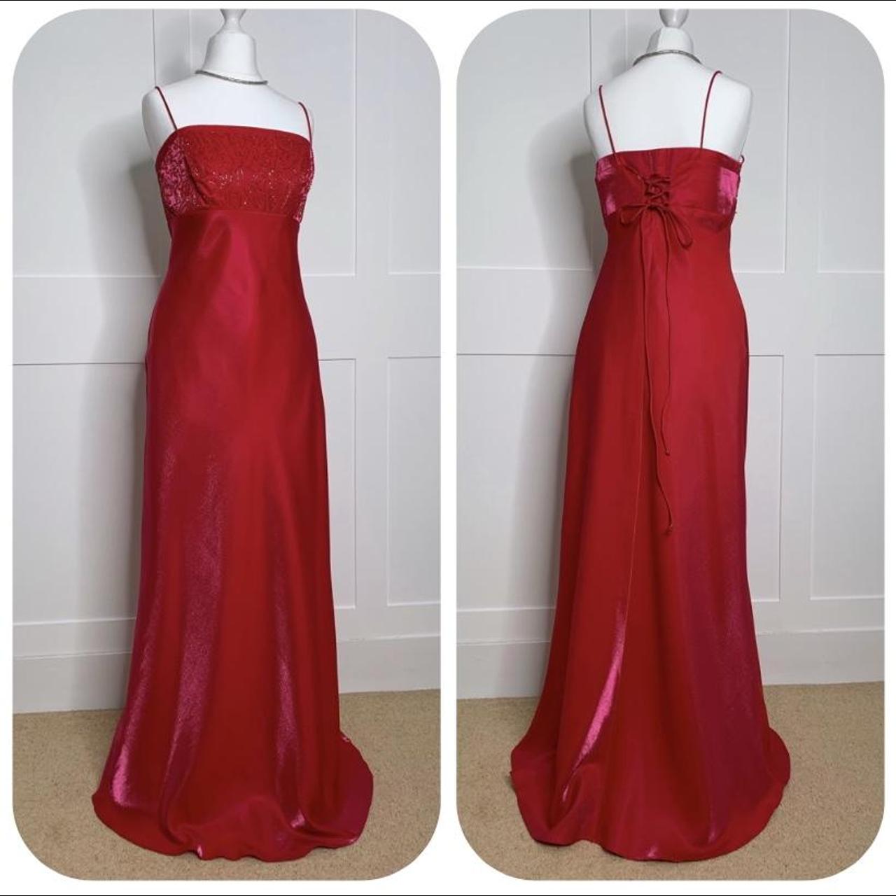 Vintage Prom Dress, Retro 1990s Red Bridgerton Style... - Depop