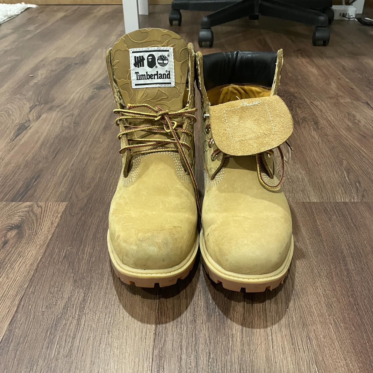 BAPE x Undefeated x Timberlands Thrifted from Flea... - Depop