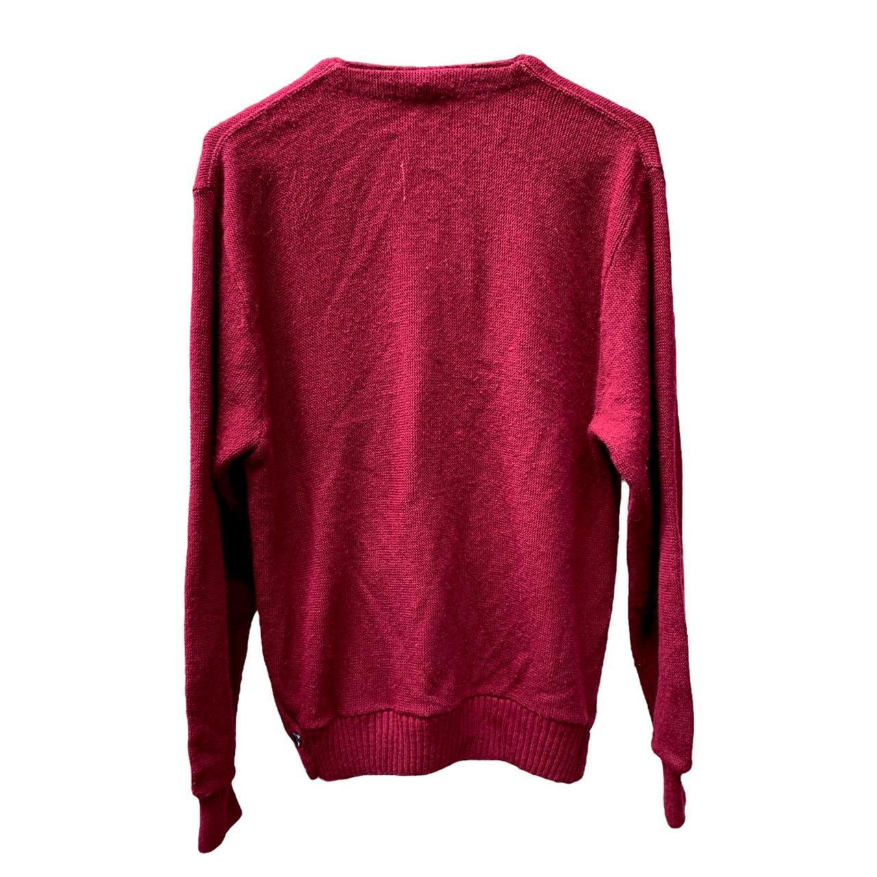 American Vintage Men's Burgundy Cardigan Depop