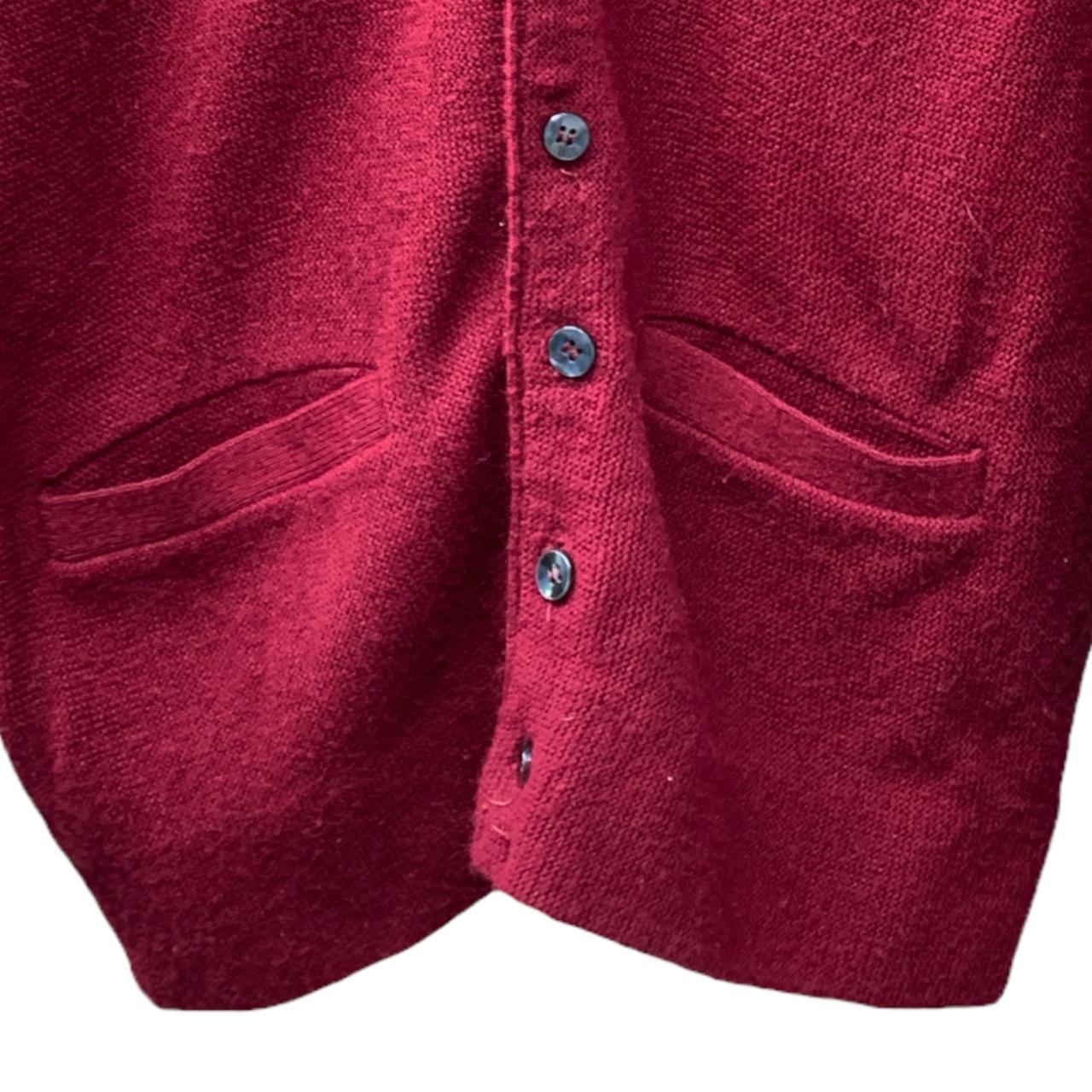 American Vintage Men's Burgundy Cardigan Depop