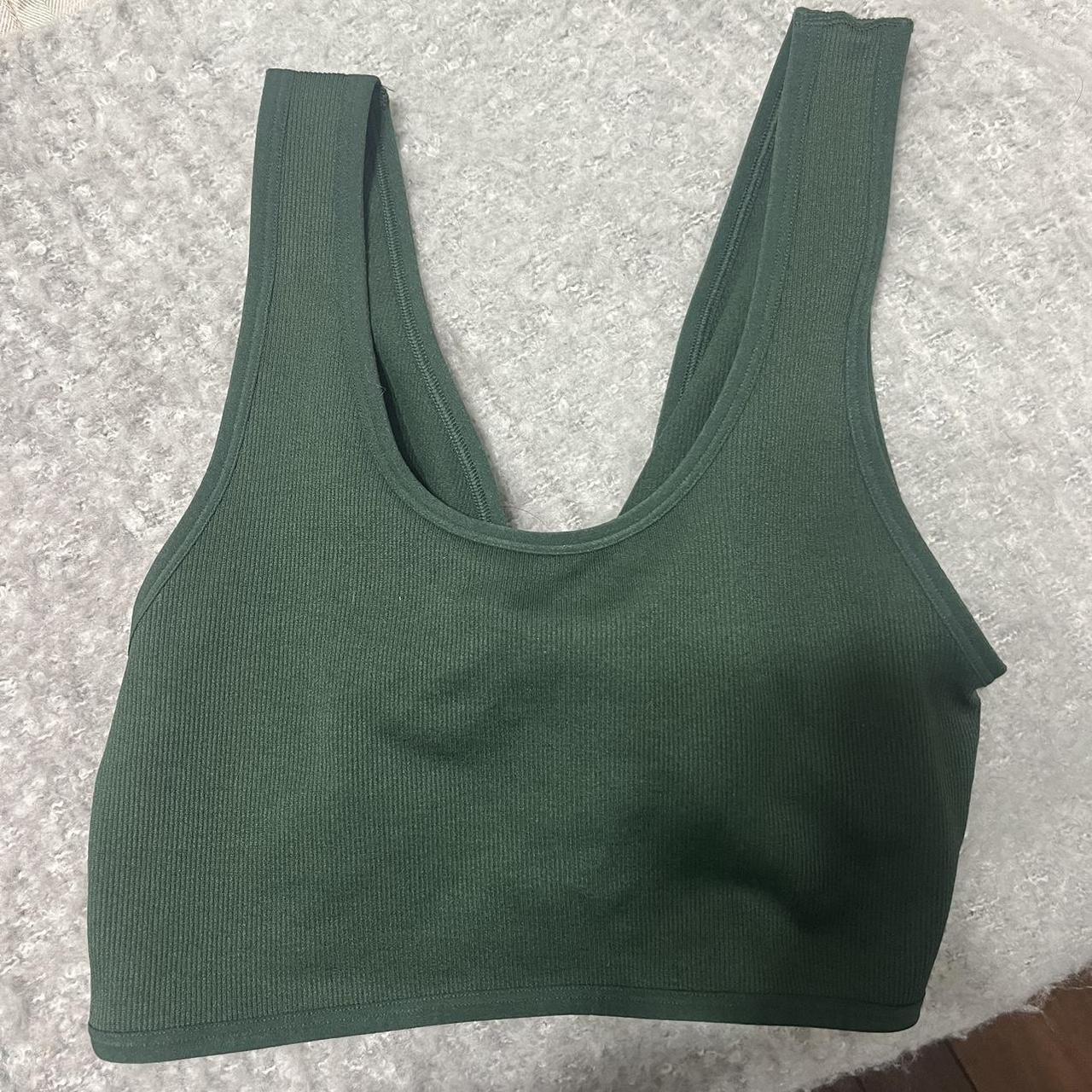 Green Ribbed Aerie Twist Tank size: xs/s Brand... - Depop