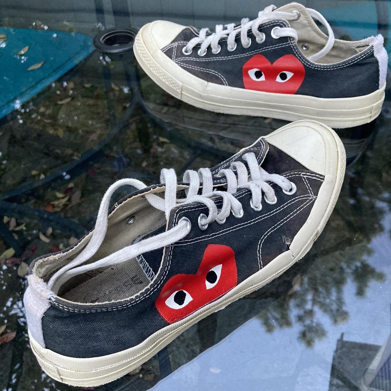 Comme des Garçons Men's Black and Red Trainers | Depop