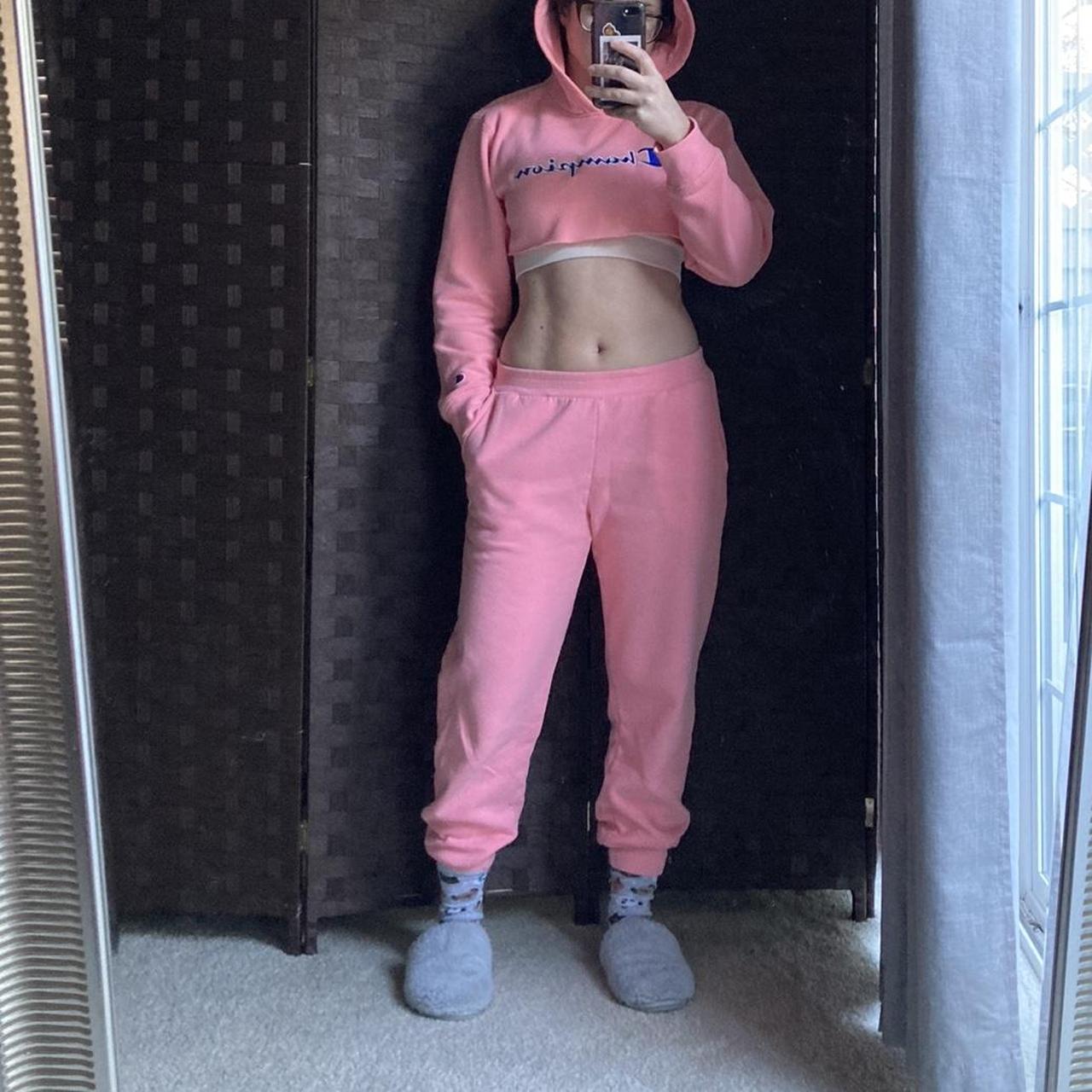 Champion pink shop sweatsuit womens