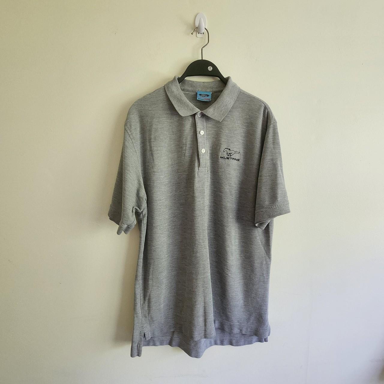 embroidered - Depop polo... Mustang Ford running mens stallion